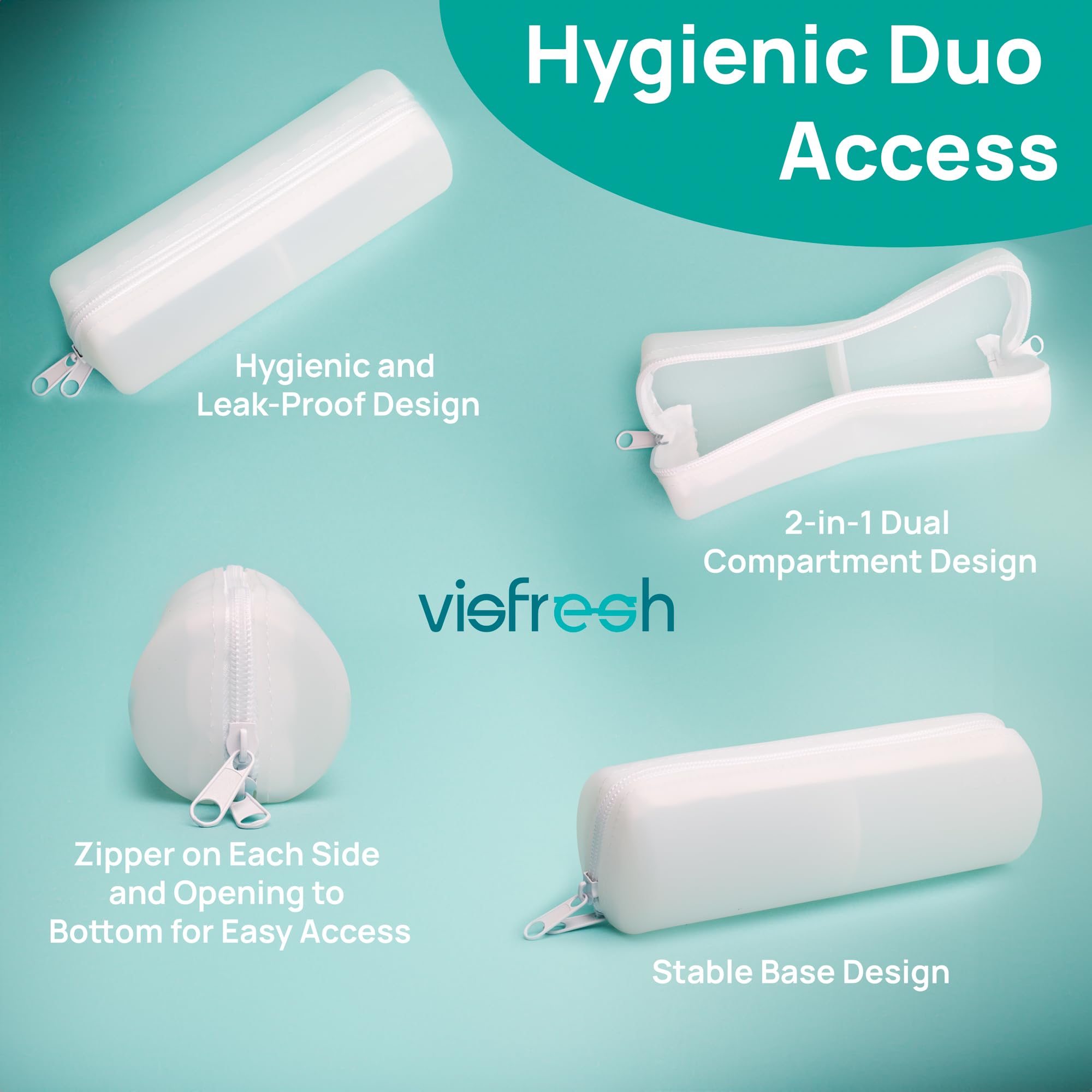 Visfresh etui voyage fermetures duales, acces et securite des objets.