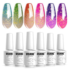 Vishine vernis gel changeant couleur sur bouteille, effet temperature démontré