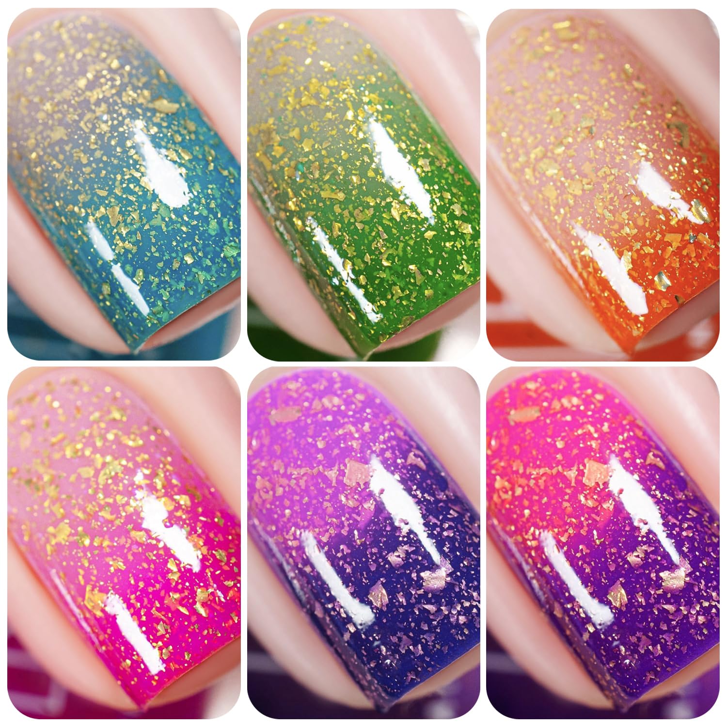 Vishine vernis gel changeant couleur temperature sur ongles, exemple pratique