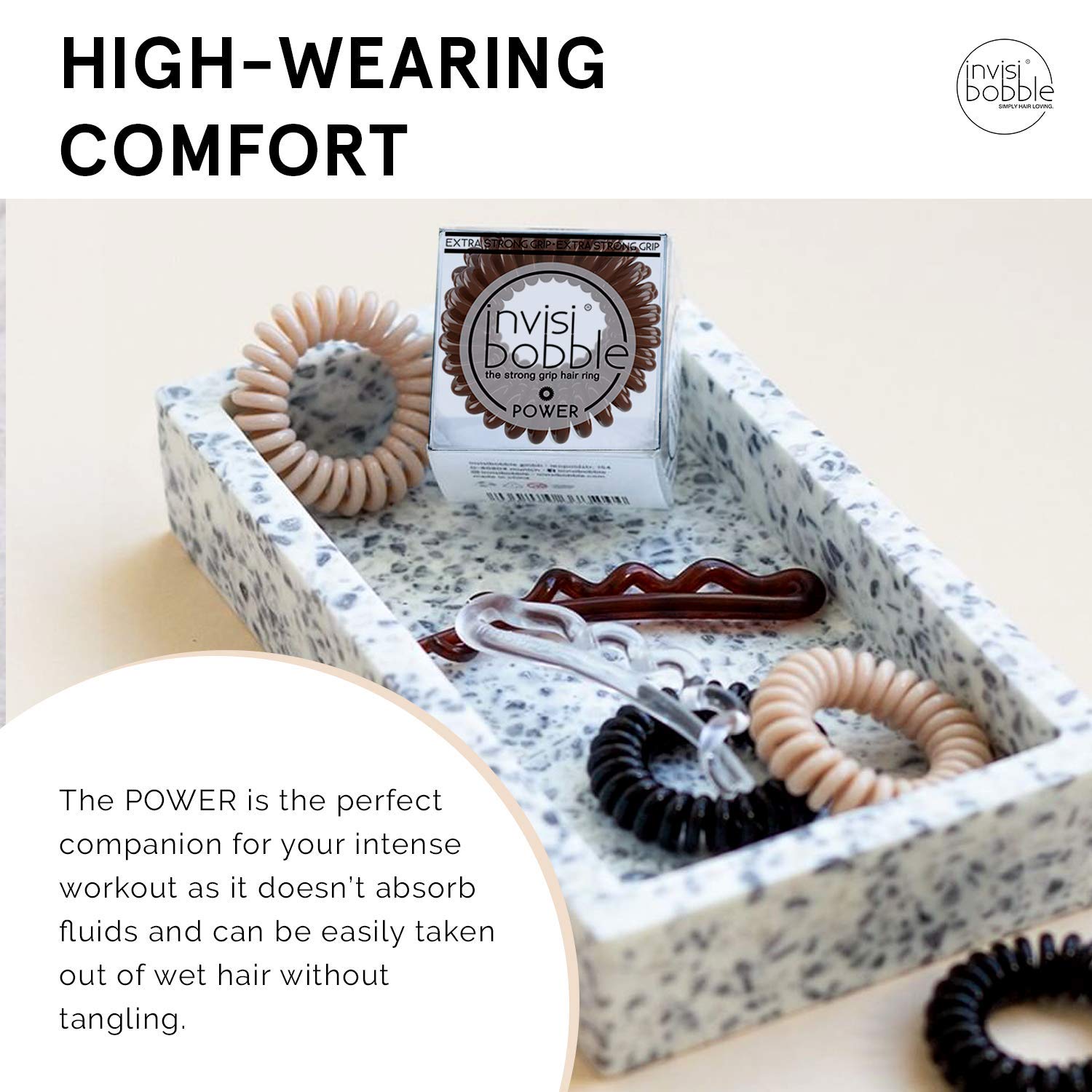Invisibobble Power imperméable: résiste à l'eau et à la sueur