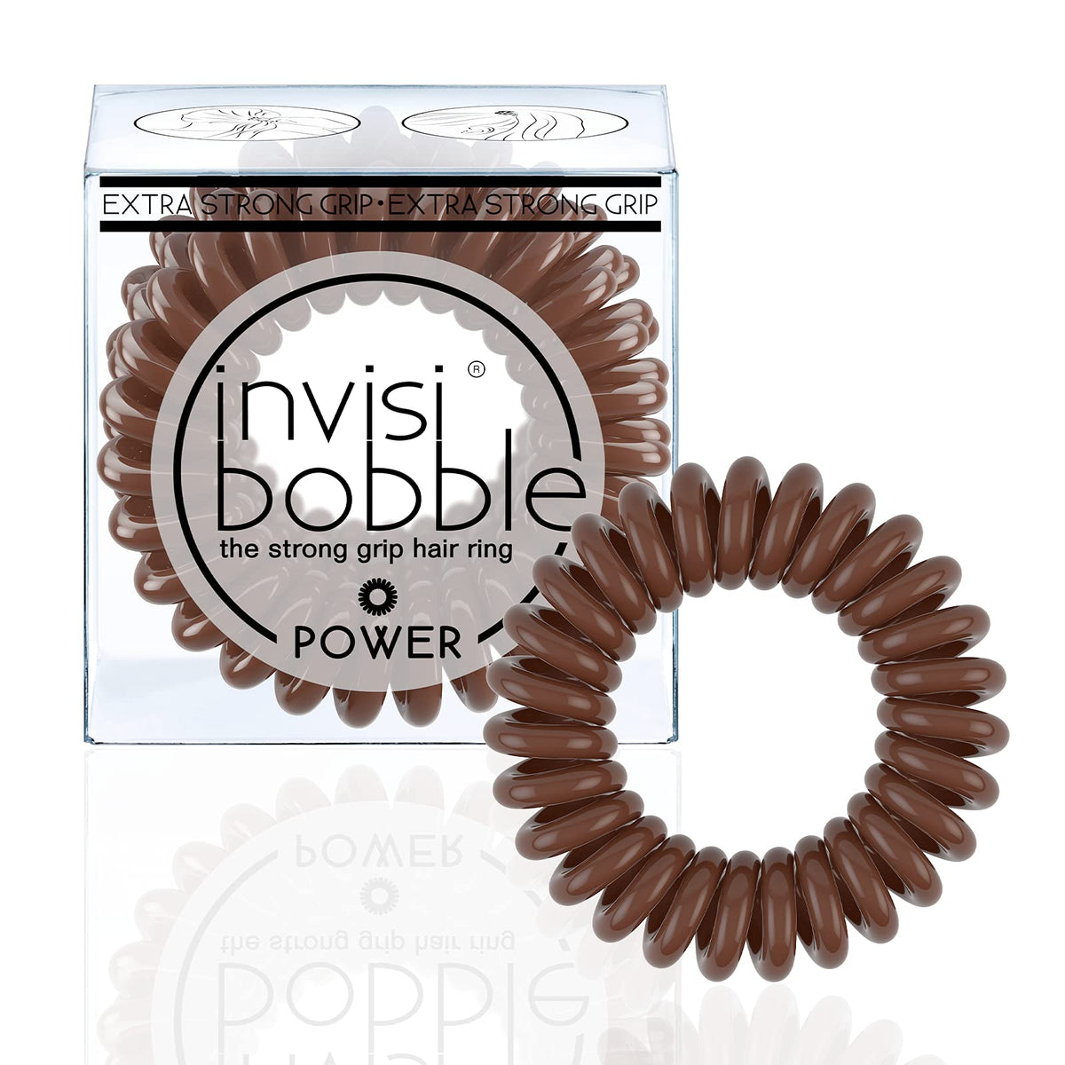 Invisibobble Power spirale Pretzel brun: maintien fort sans pli pendant l'entraînement