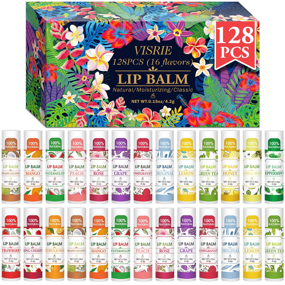 VISRIE Baume labial 128-pack ensemble: hydratation durable pour lèvres.