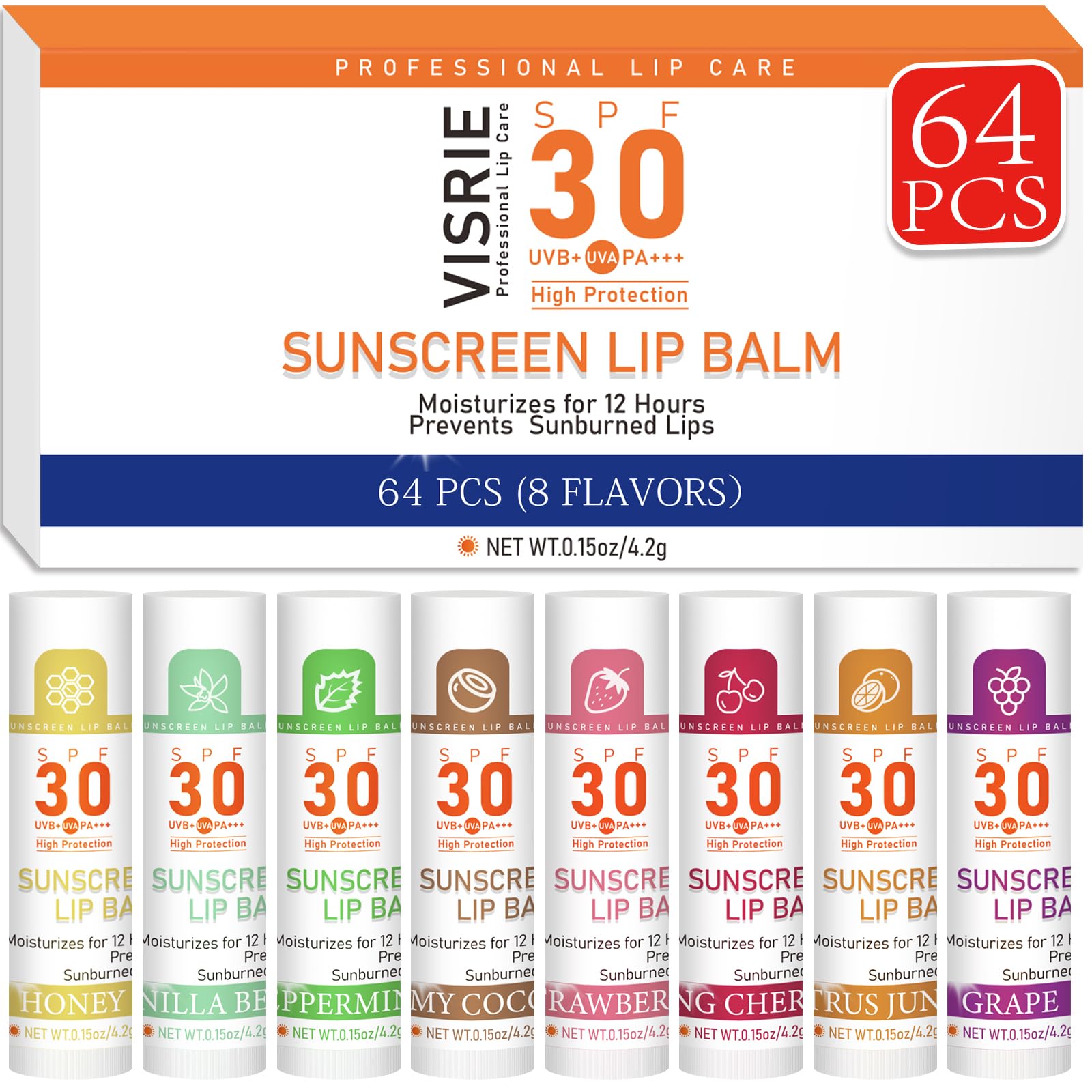 Visrie baume lèvres SPF30 en format voyage, protection pratique en déplacement.