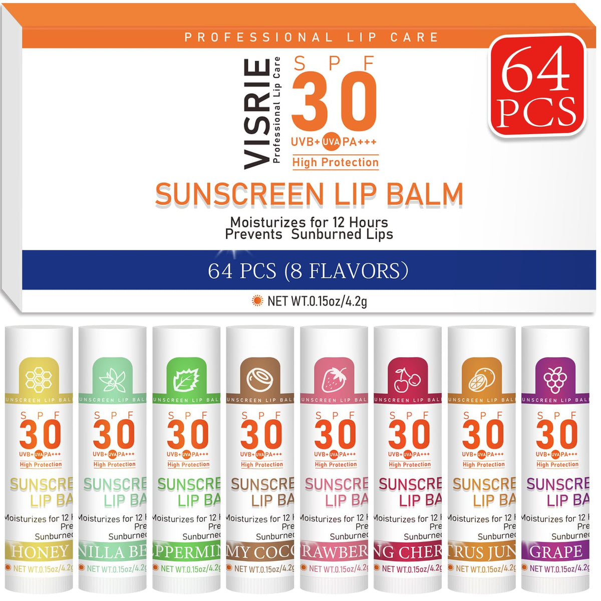 Visrie baume lèvres SPF30 en format voyage, protection pratique en déplacement.
