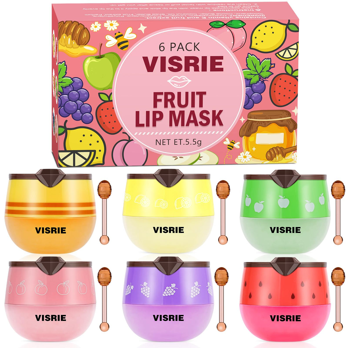 VisRIE pot baume lèvres abeille, hydratation nourrissante pour lèvres sèches.