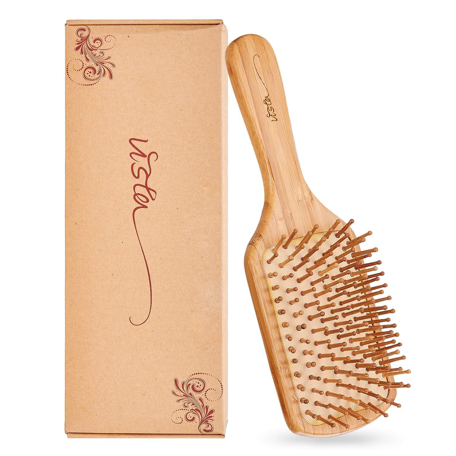 Vista brosse paddle bambou glisse douce pour démêler sans tirer