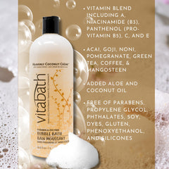 Vitabath Mousse bulleuse, texture épaisse qui mousse dans l’eau.