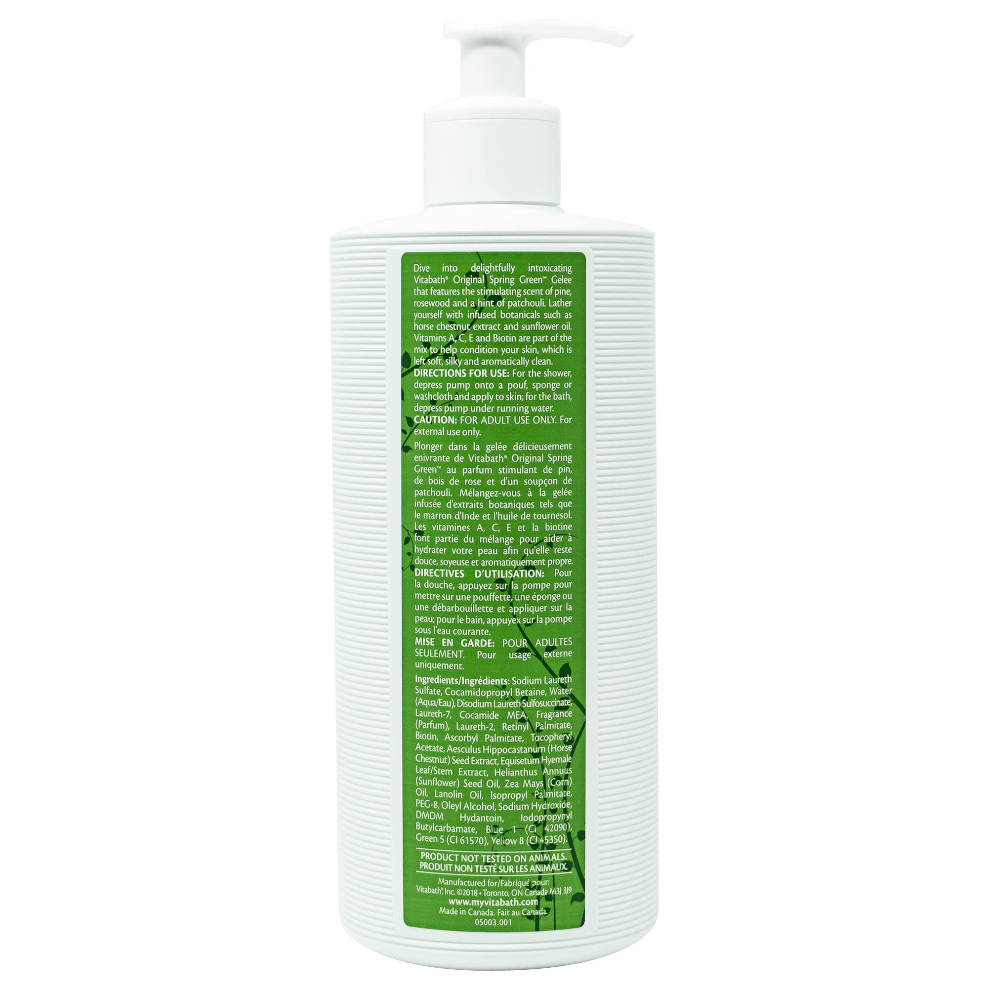Vitabath Original Spring Green certifié PETA, sans animaux testés.