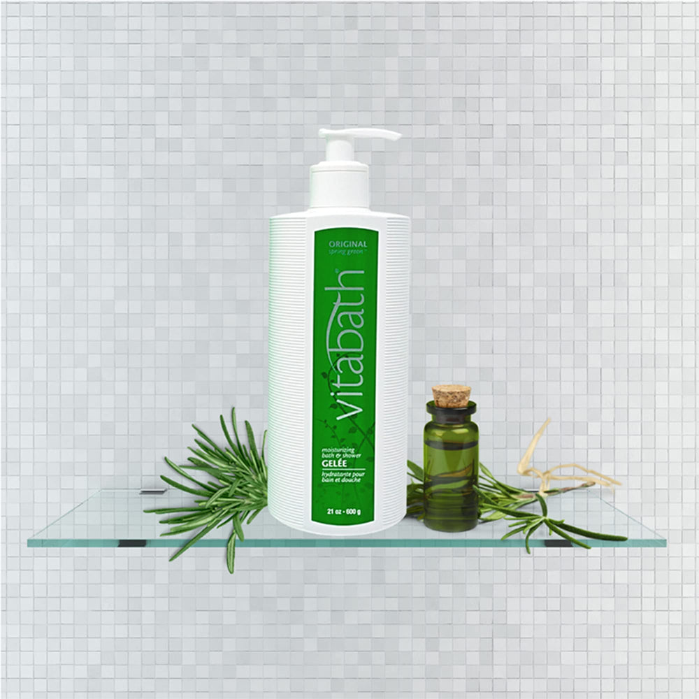 Composition Vitabath Original Spring Green avec vitamines A, C, E et biotine.