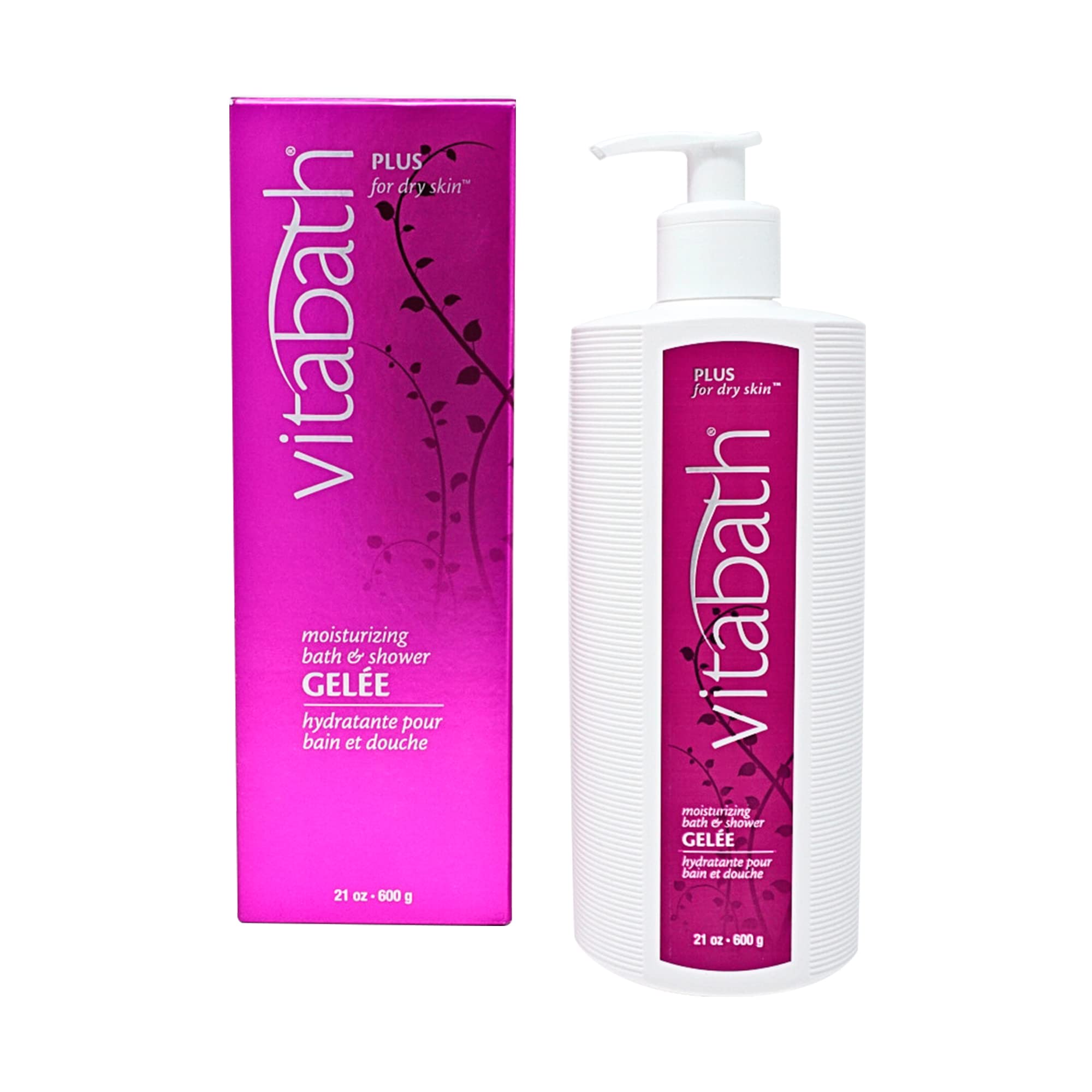 Vitabath Plus – Bouteille gel douche hydratant pour peau douce et nourrie.