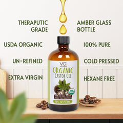 Vital Affair huile ricin presse-froide-verre: pureté et efficacité pour la peau et les cheveux.