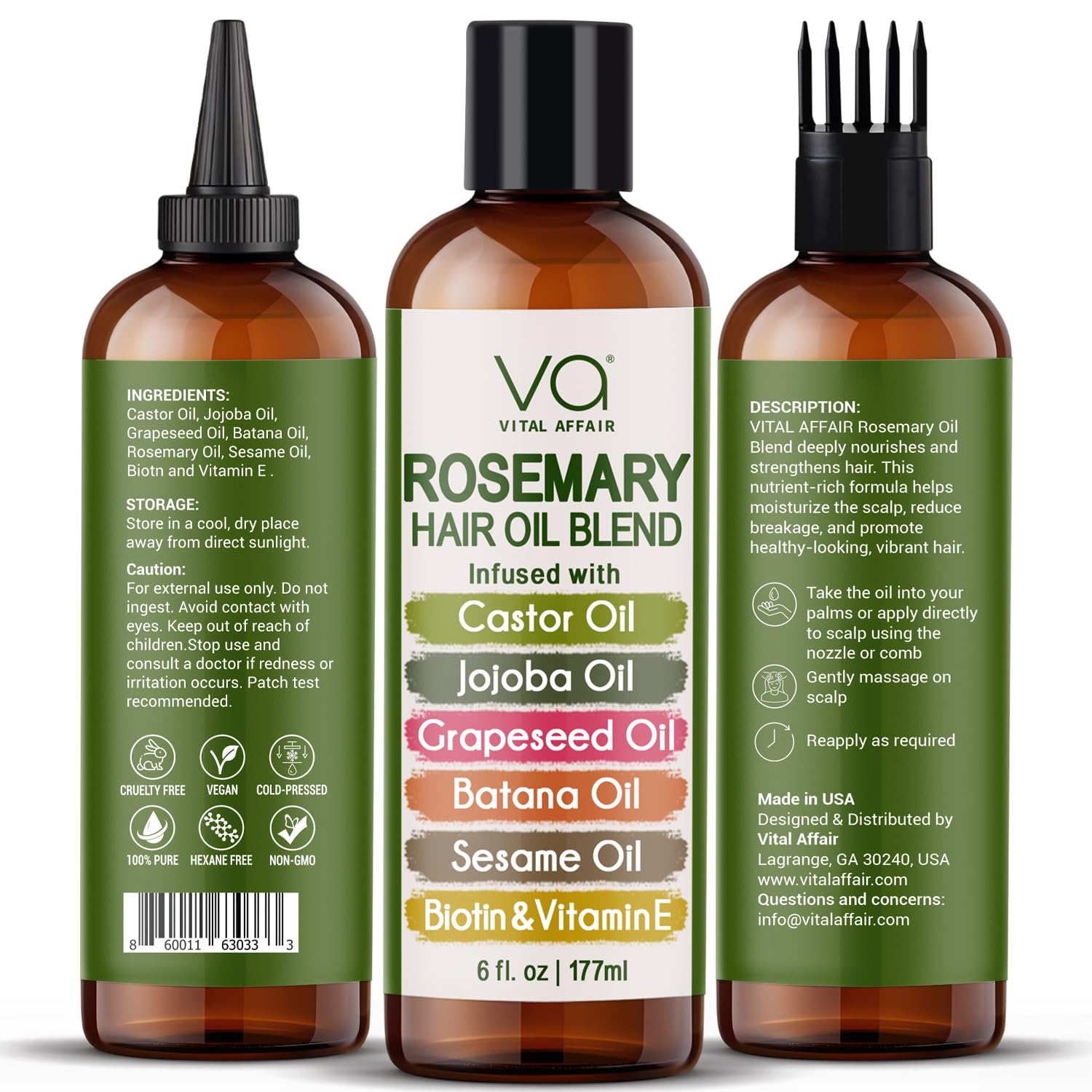 VITAL AFFAIR massage-cuire-chevelu pour stimuler les racines et favoriser le confort.