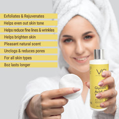 Vital Affair tonique montre une texture légère prête pour l'exfoliation douce.
