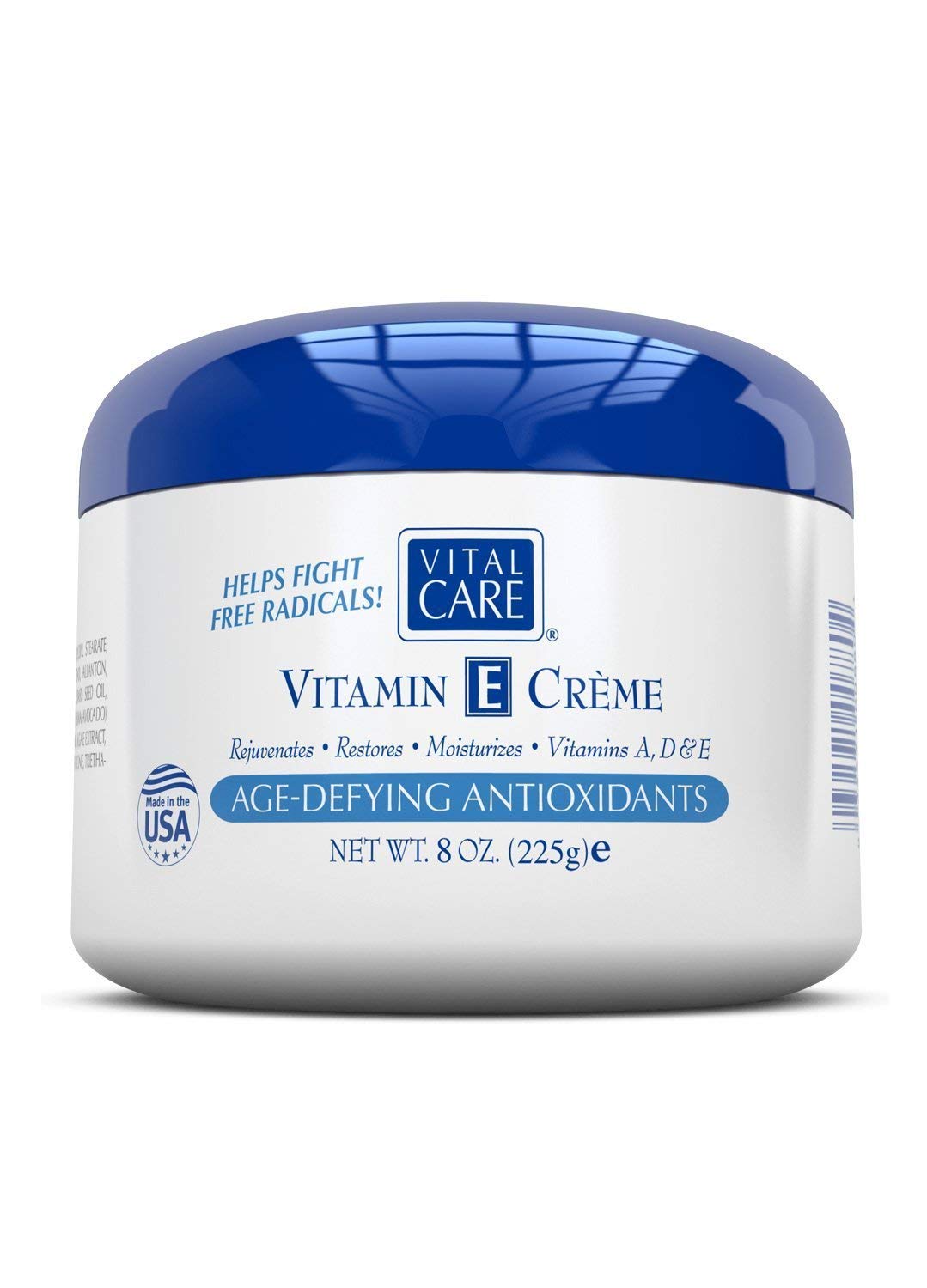 Vital Care Crème Vitamine E — texture crème douce pour hydrater la peau.