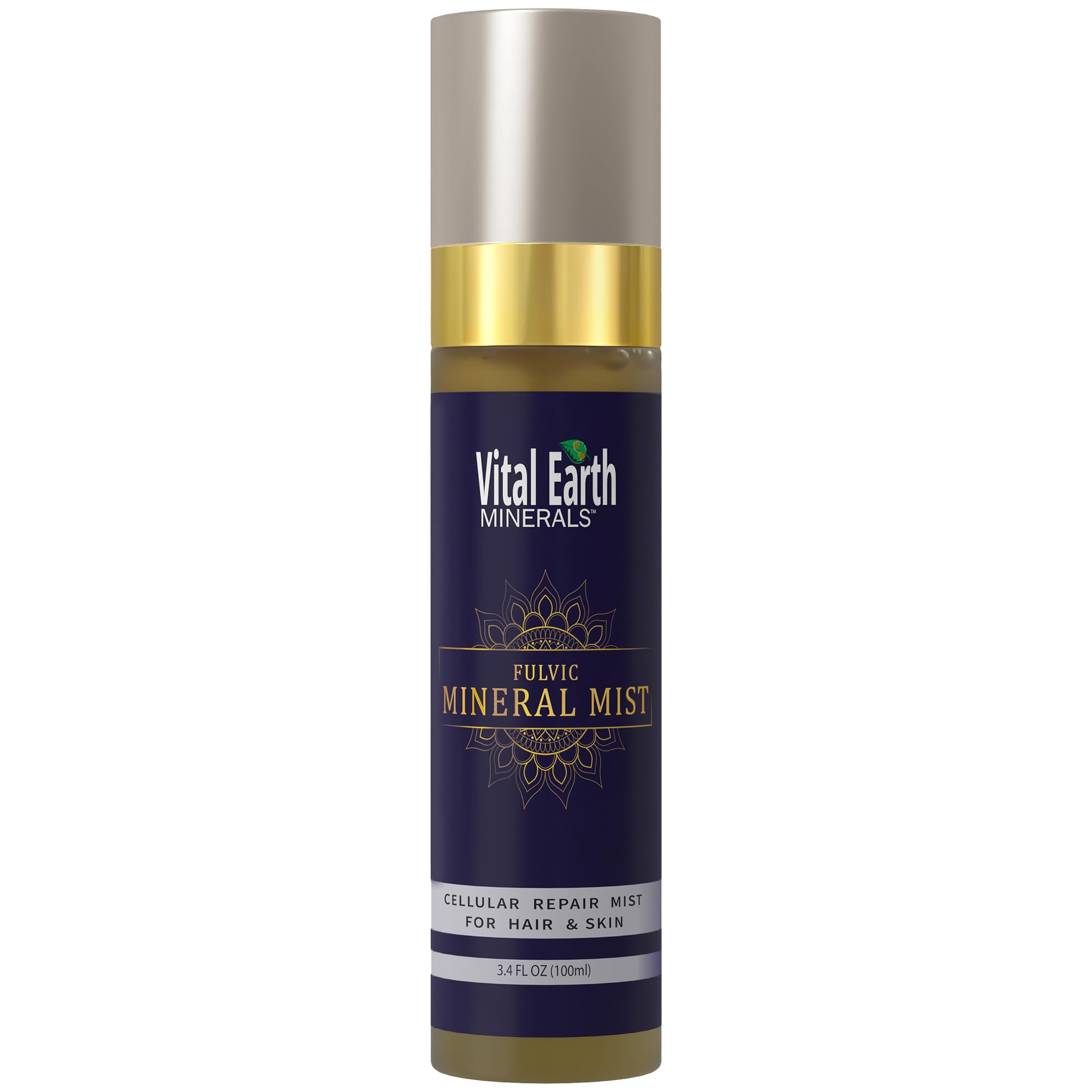Vital Earth Minerals brume visage en bouteille, hydratation légère pour peau lumineuse.