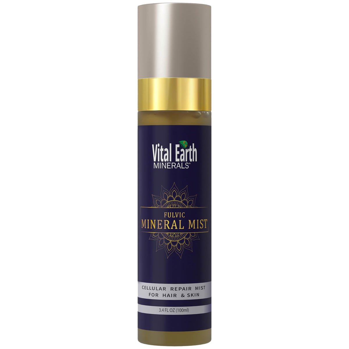 Vital Earth Minerals brume visage en bouteille, hydratation légère pour peau lumineuse.