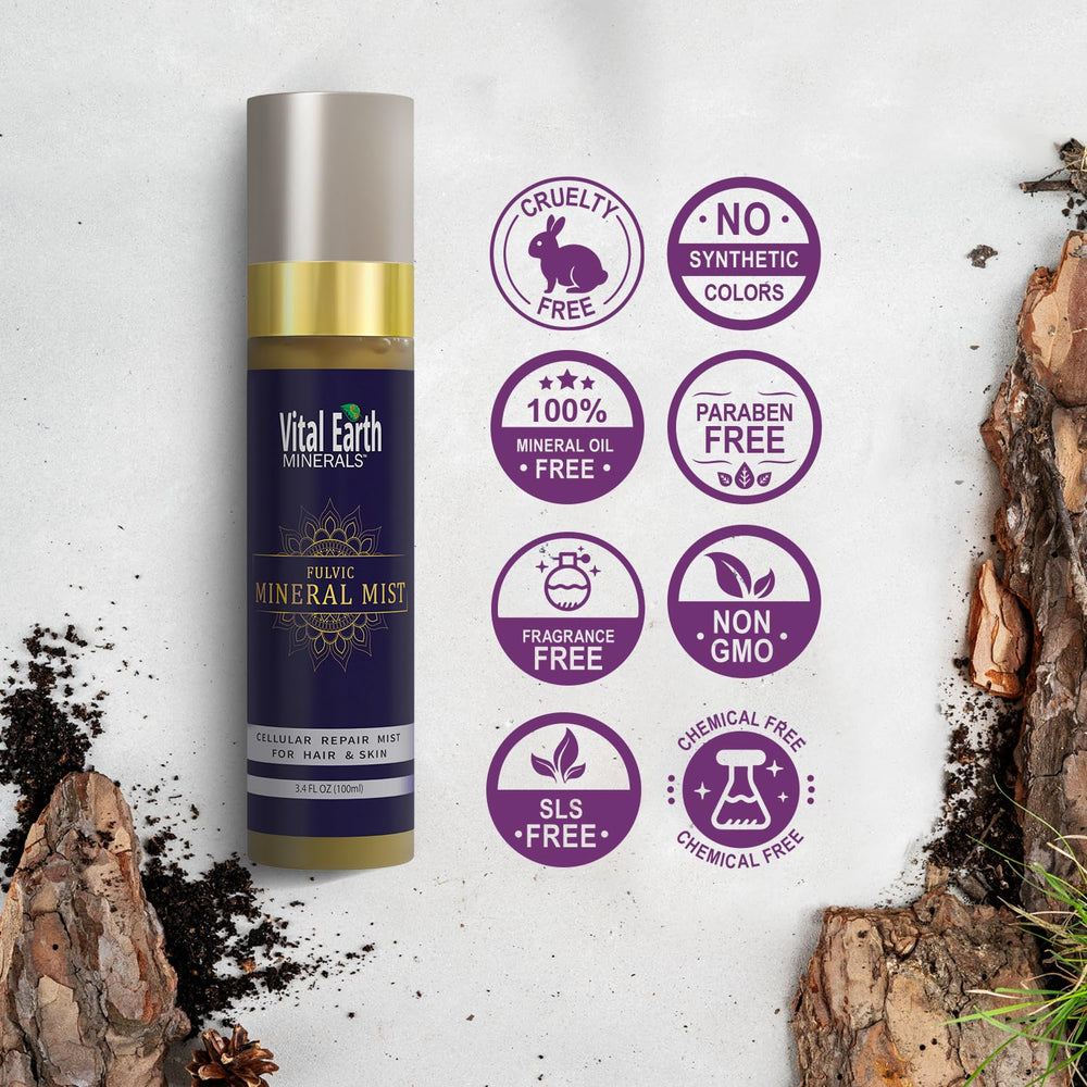 Vital Earth Minerals bouteille sans BPA et recyclable – choix durable.