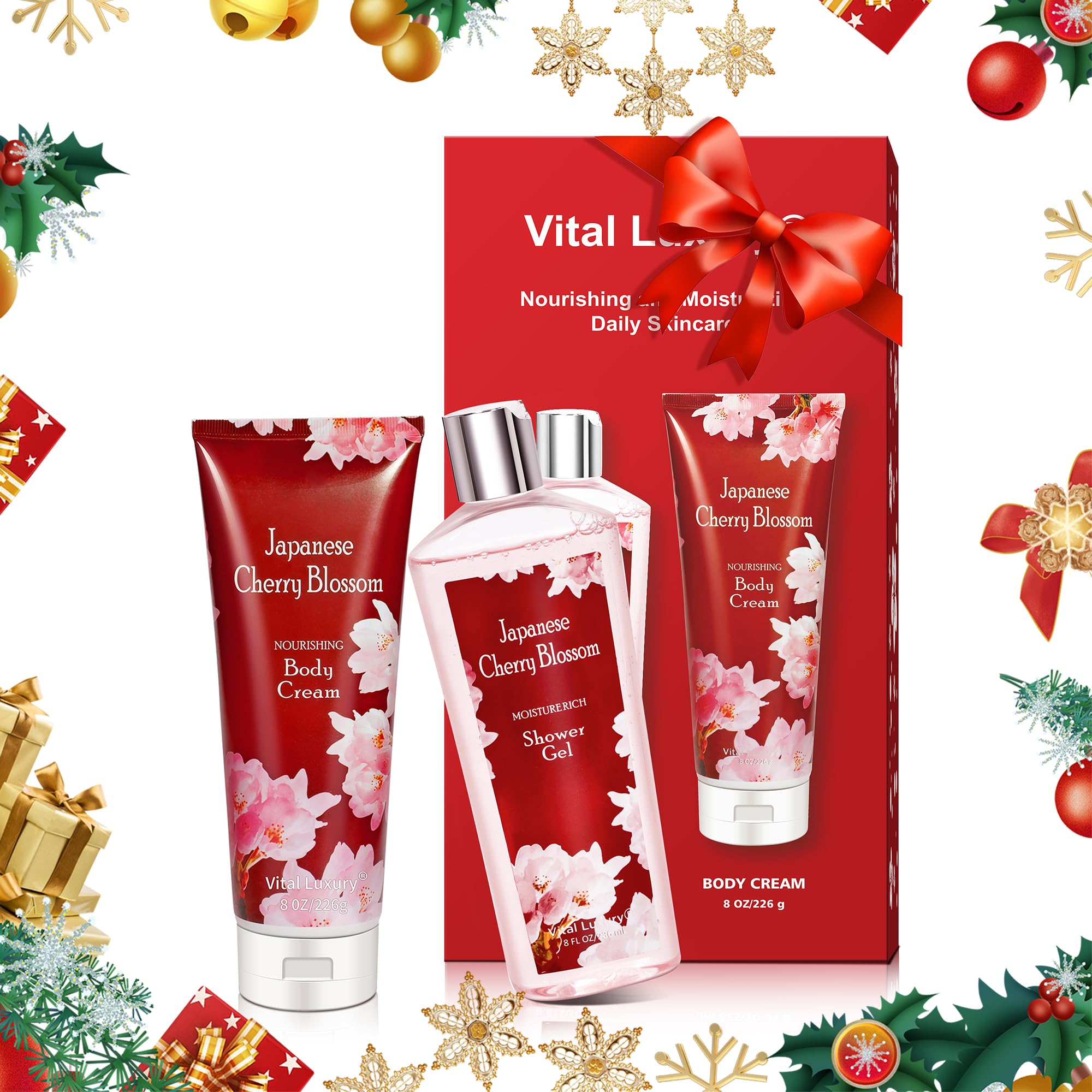 Vital Luxury crème corps cerisier japonais : hydratation durable pour peau nourrie.