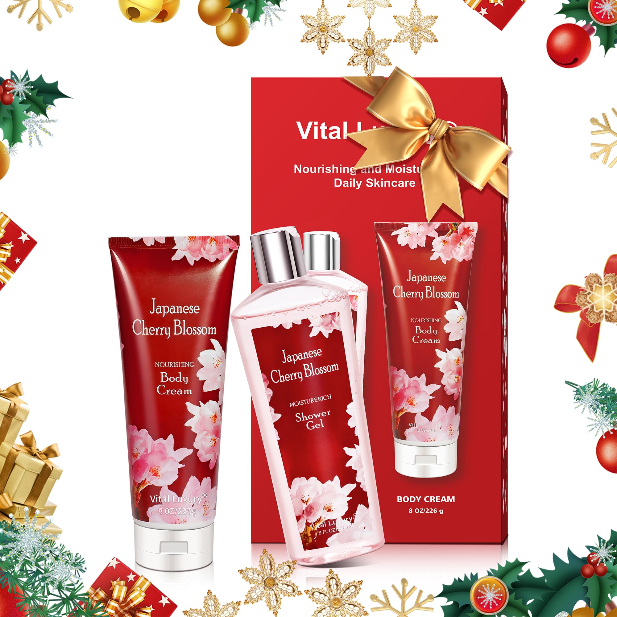 Crème corporelle Vital Luxury, fleur de cerisier – hydratation durable sans fini gras.