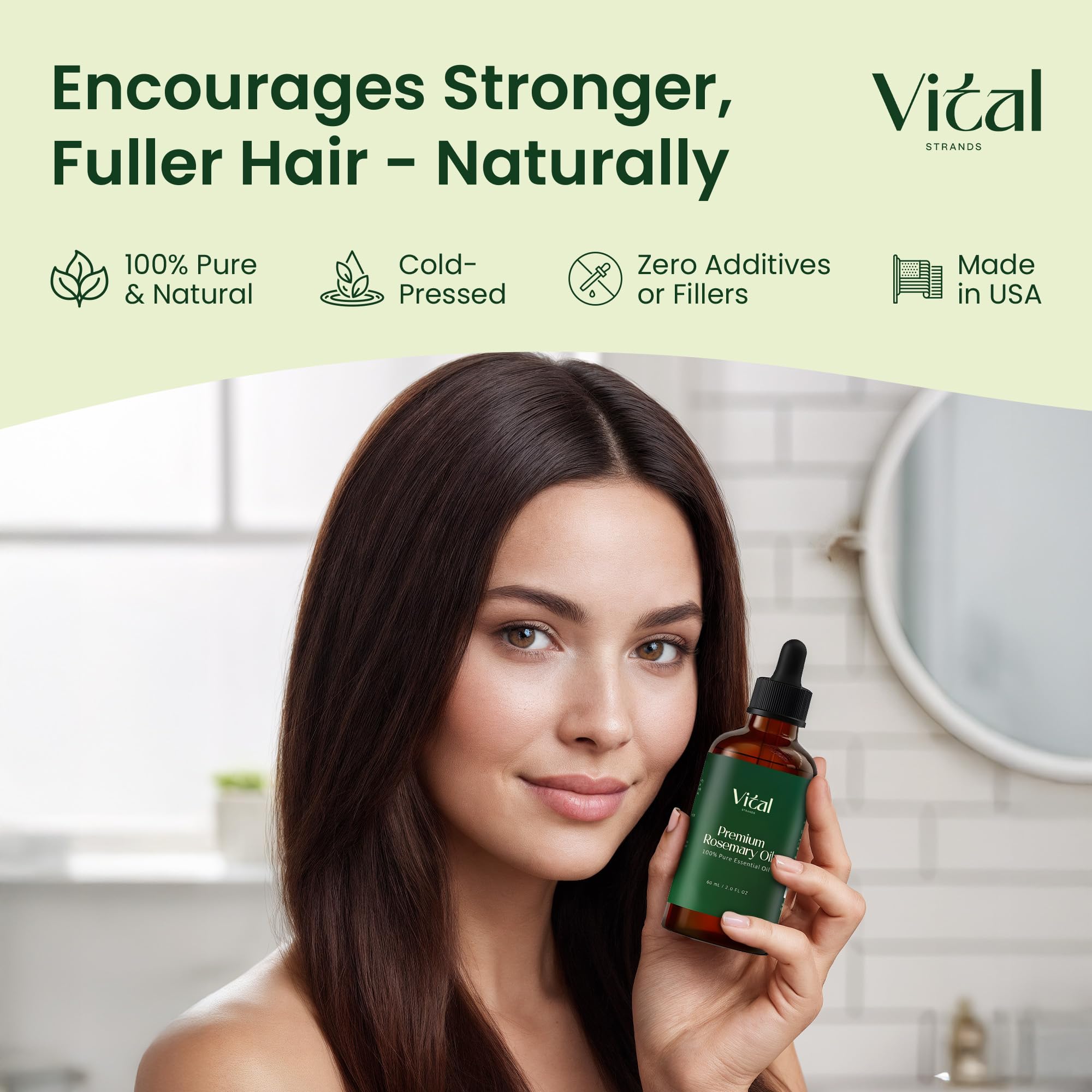 Massage cuir chevelu avec huile romarin pur Vital Strands stimule circulation et vitalise les racines