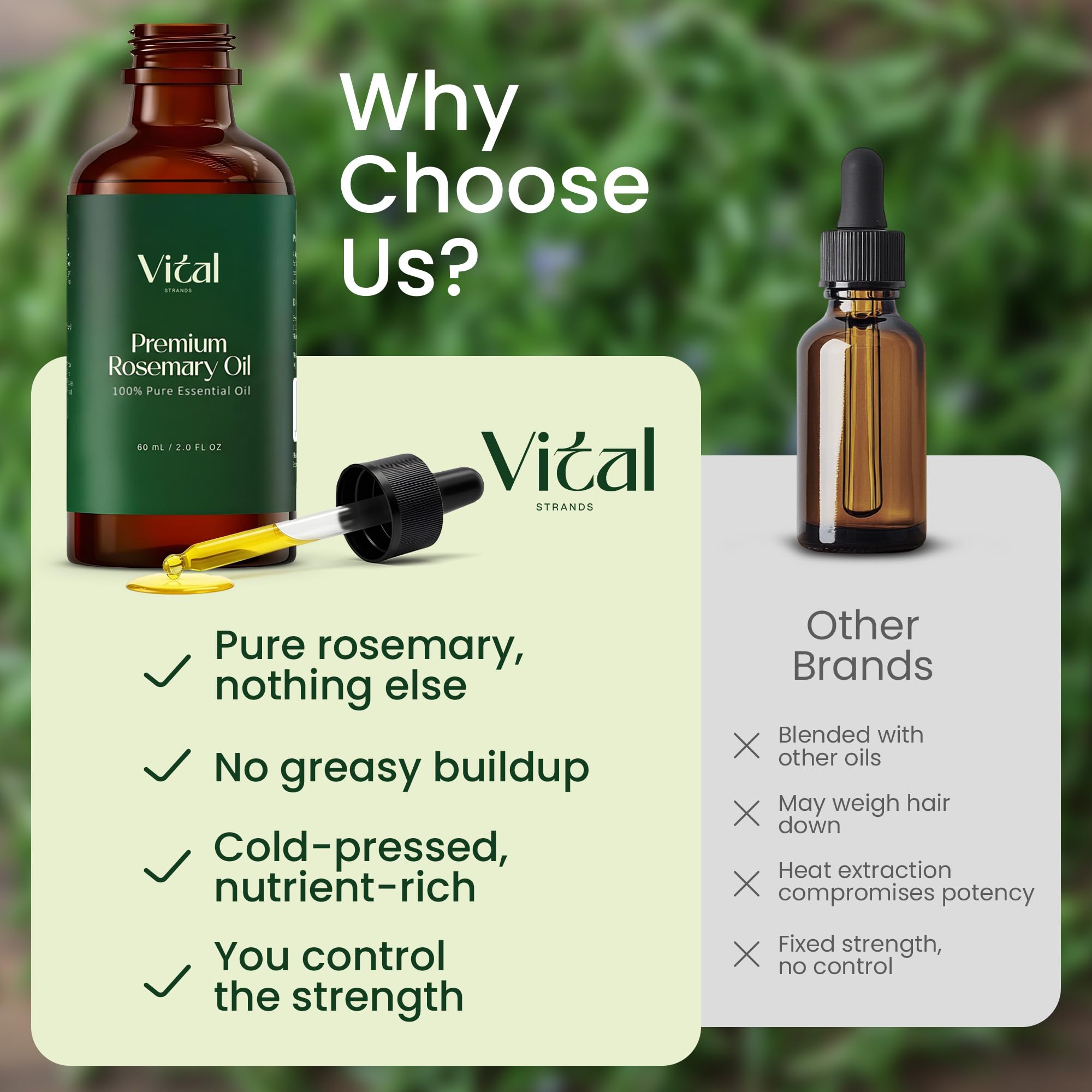 Soin capillaire Vital Strands romarin pur adapté à tous types de cheveux