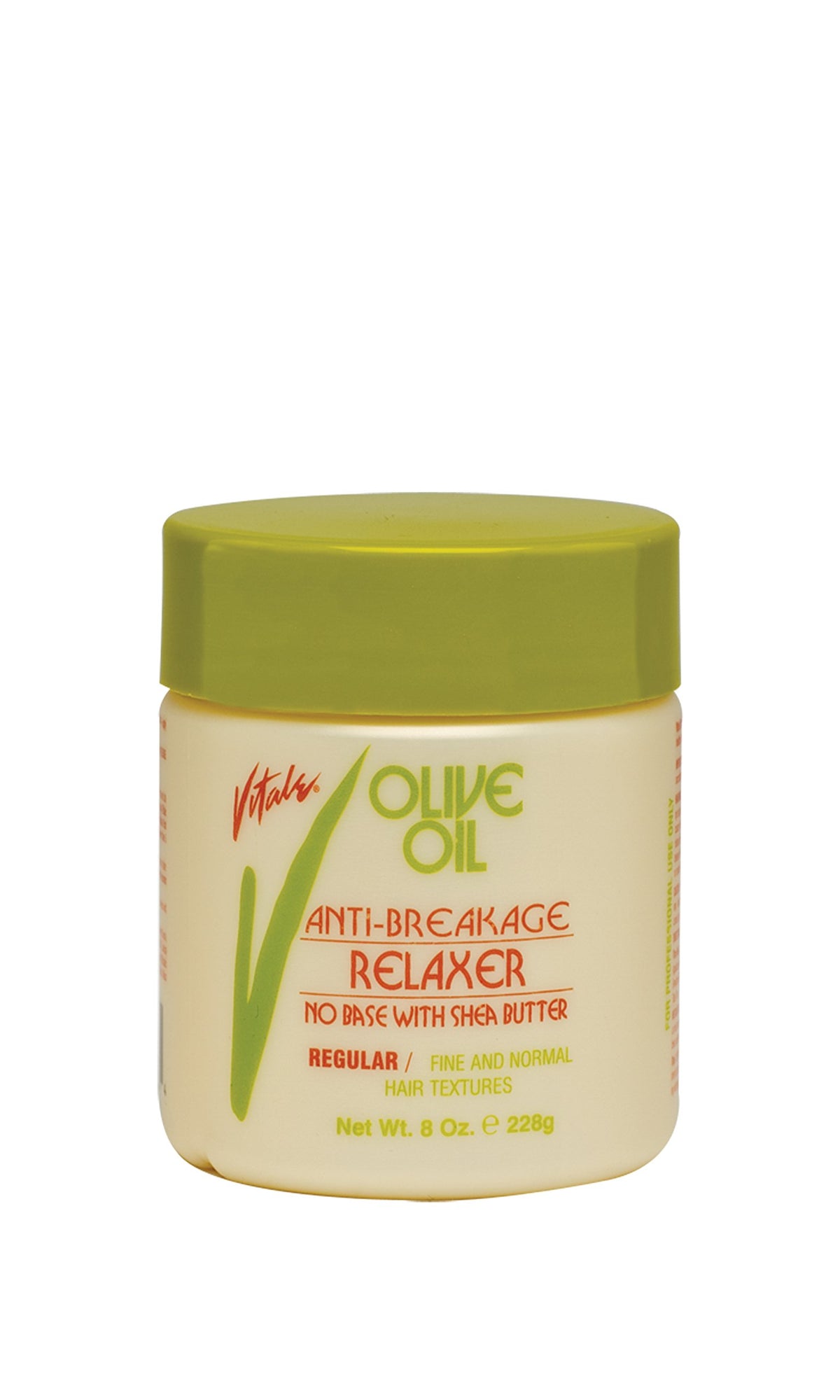 Relaxer sans base Vitale à l’huile d'olive pour cheveux renforcés et moins cassants.