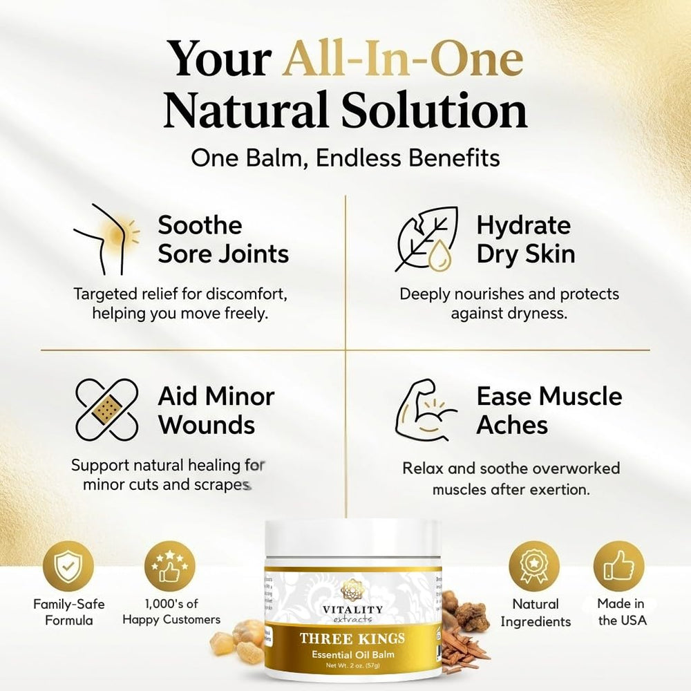 Vitality Baume Trois Rois – huile d'olive et huile d'amande pour nourrir.
