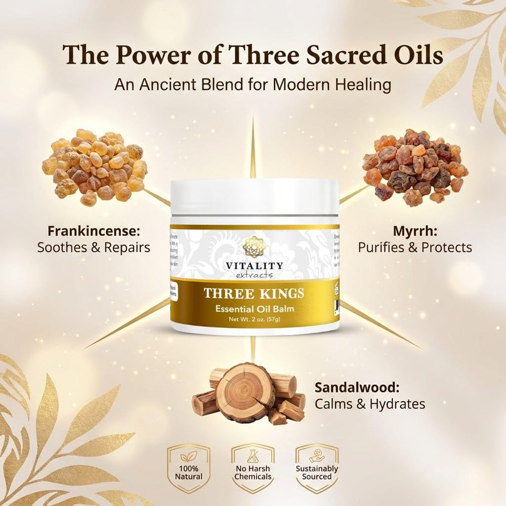 Vitality Baume Trois Rois sur peau sèche, hydratation intense et douceur durable.
