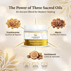 Vitality Baume Trois Rois sur peau sèche, hydratation intense et douceur durable.