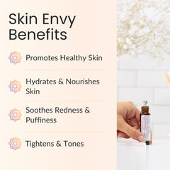 Vitality Skin Envy: goutte de sérum appliquée, absorption rapide et légère.