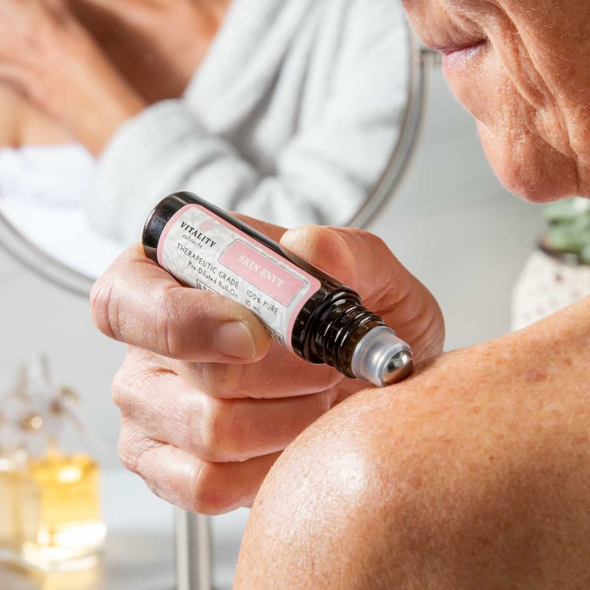 Vitality Skin Envy: arôme vanille discret pour une routine agréable.