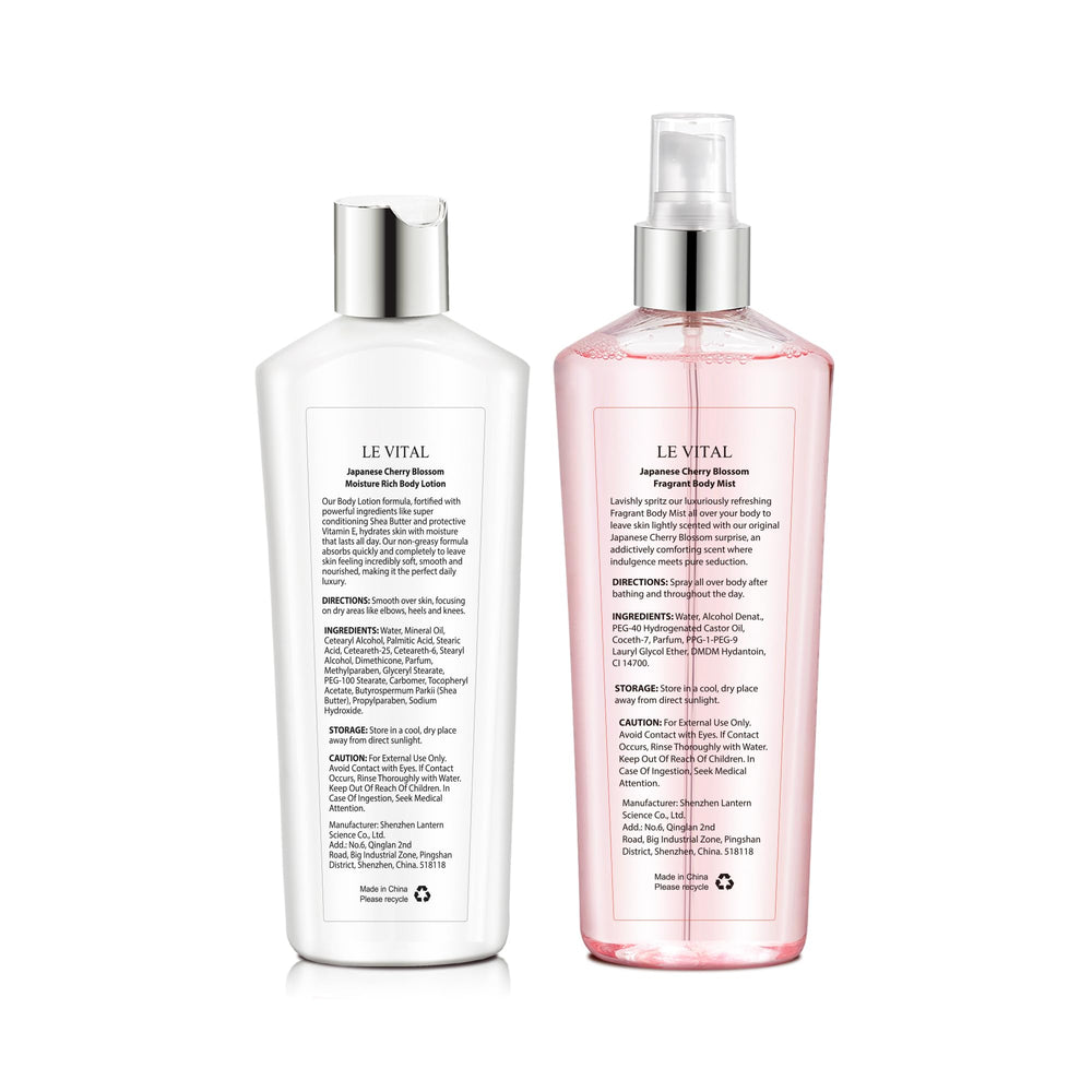 Vital Luxury Crème corps cerisier japonais : hydratation nourrissante sans gras.