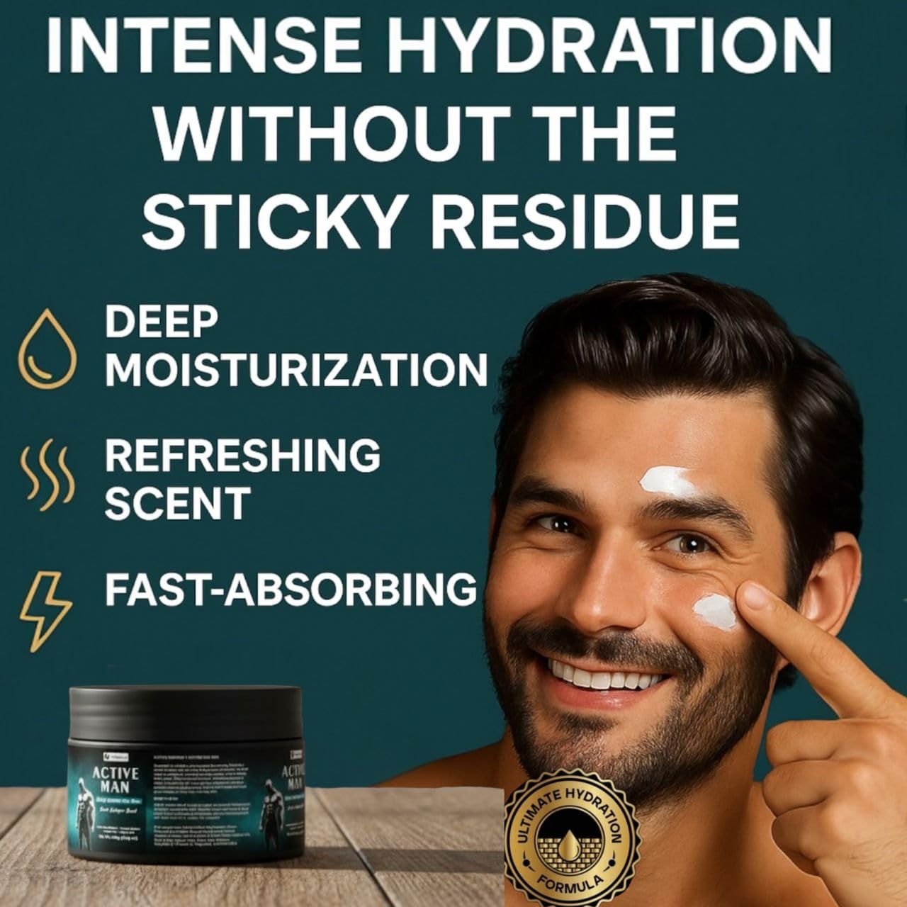 Texture légère sans film gras du Beurre corp VITALSKINOIL pour hommes