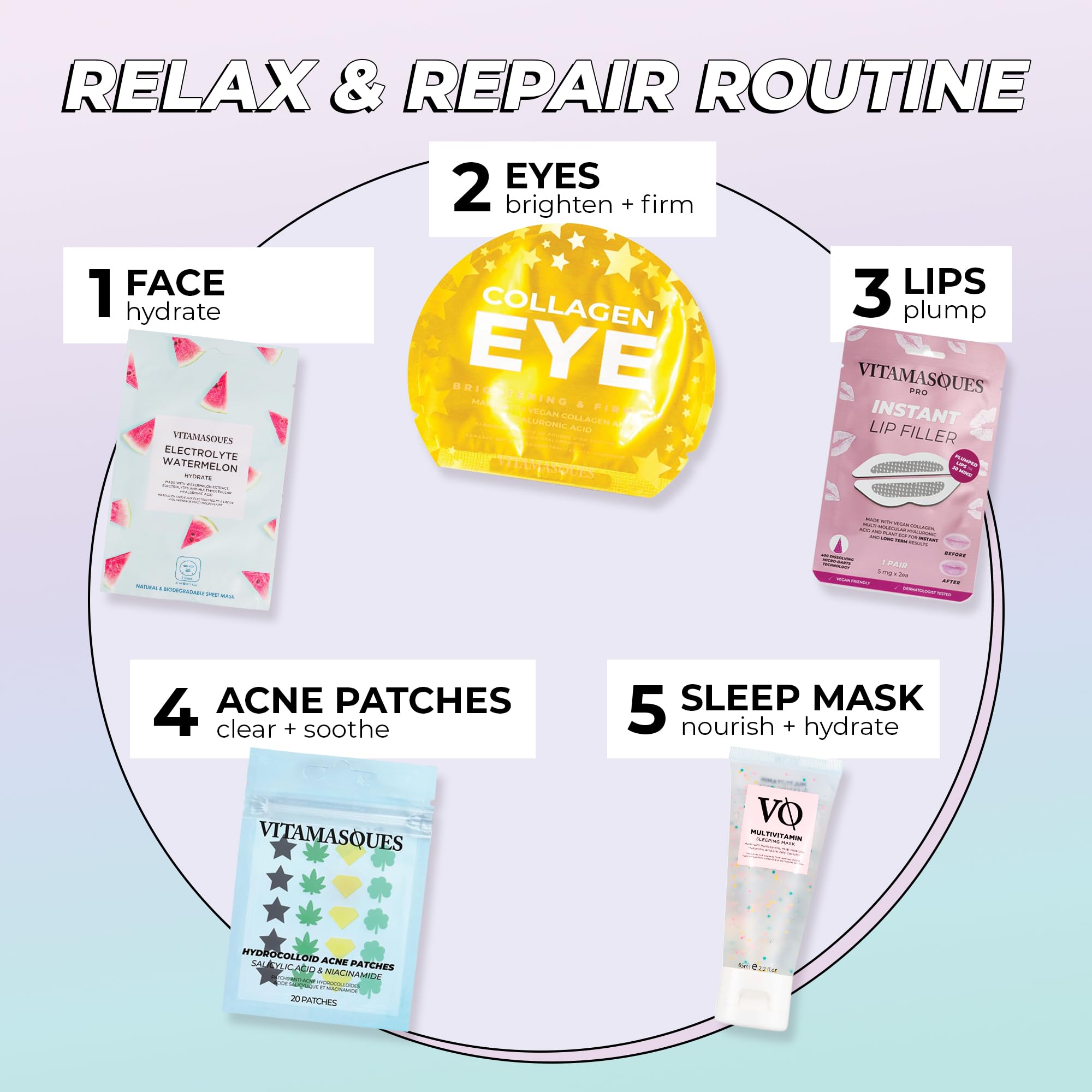Masque Collagène Végan Lychee Vitamasques pour peau repulpée
