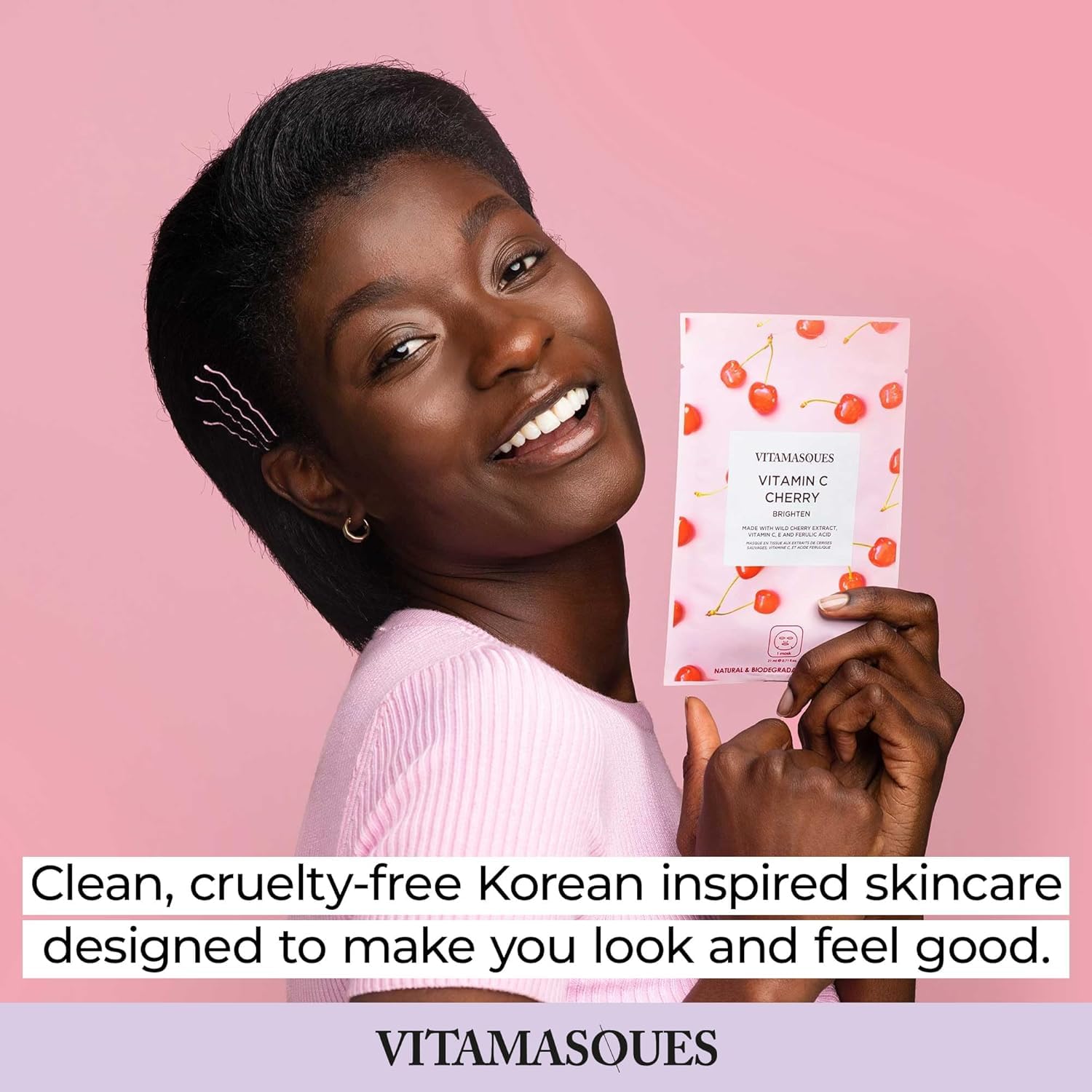 Vitamasques masque feuille triple épaisseur favorise absorption.