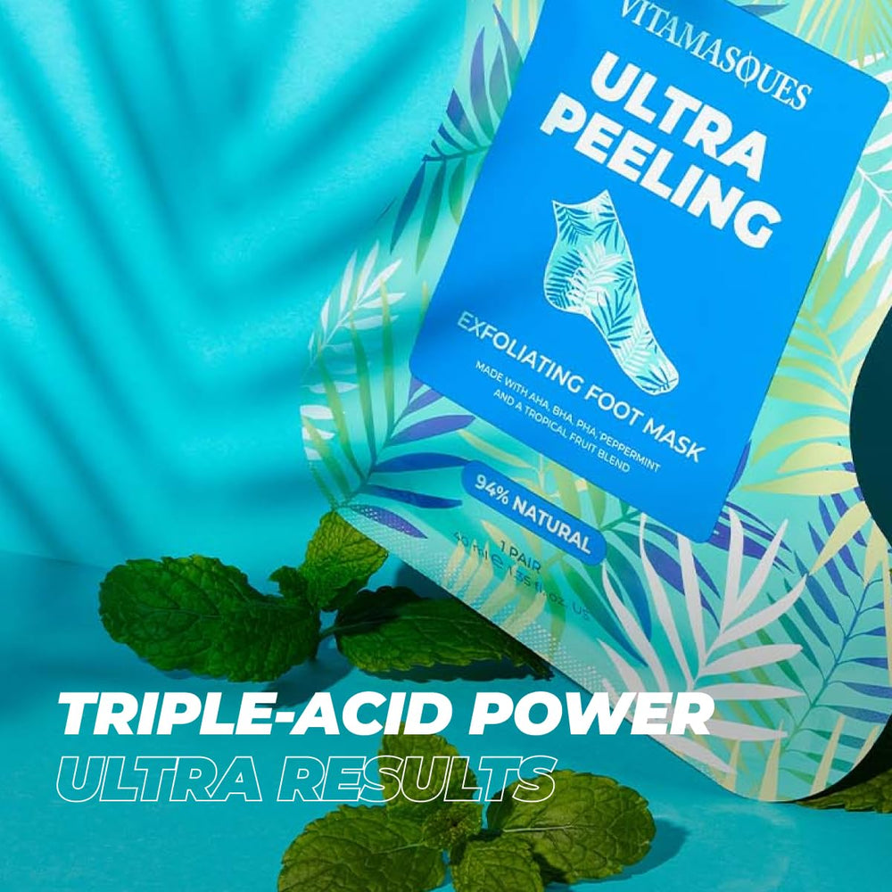 Sensation menthe rafraîchissante pendant l'application du masque-pieds Vitamasques.