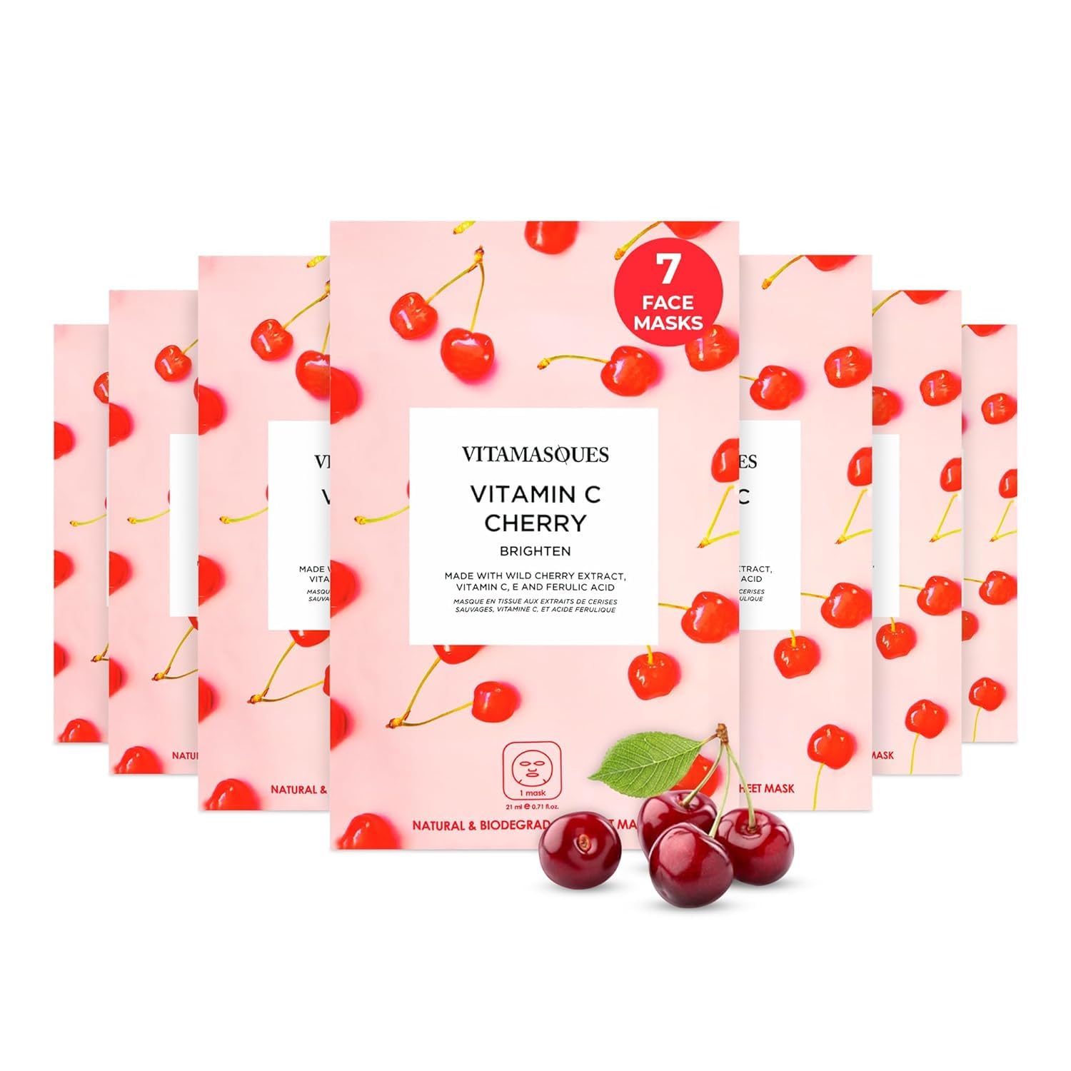 Vitamasques pack7 masques hydratants pour une peau éclatante.