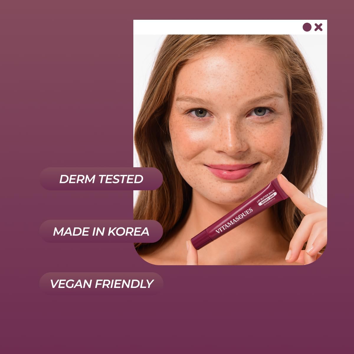 Vitamasques Lip Butter Balm Berry Jam soin riche avec peptides pour lèvres douces