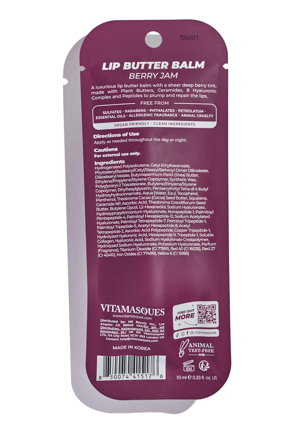 Vitamasques Lip Butter Balm Berry Jam idéal en routine quotidienne de soin des lèvres