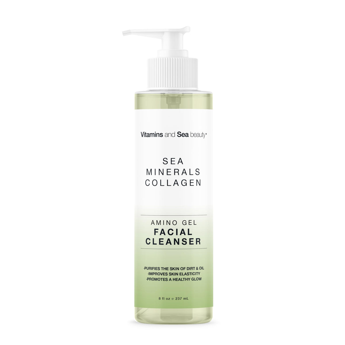 Amino Gel Nettoyant Visage de VITAMINS AND SEA BEAUTY, bouteille élégante netoyant sans dessécher