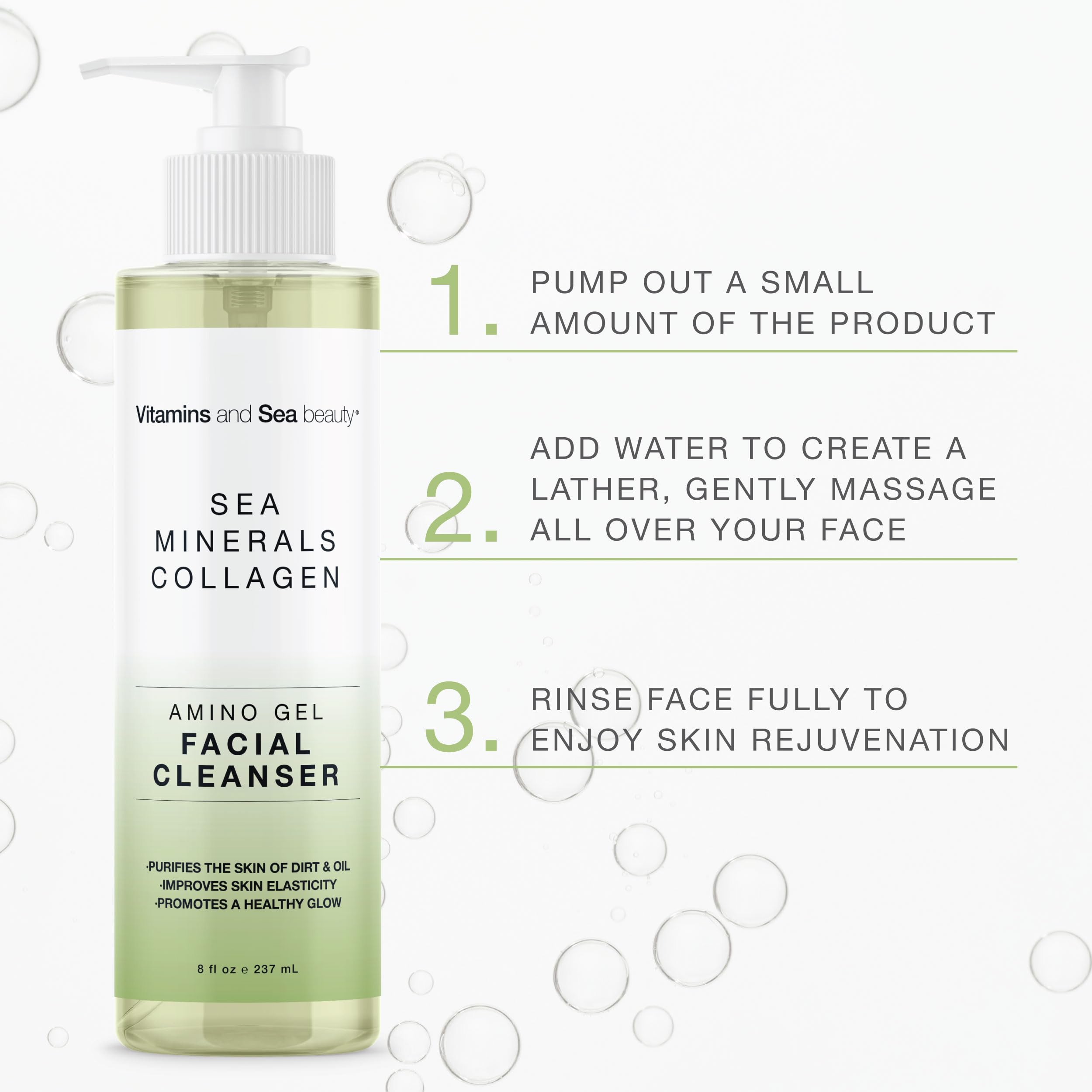 Potentiel effet lisse et tonifiant du Amino Gel Visage de VITAMINS AND SEA BEAUTY