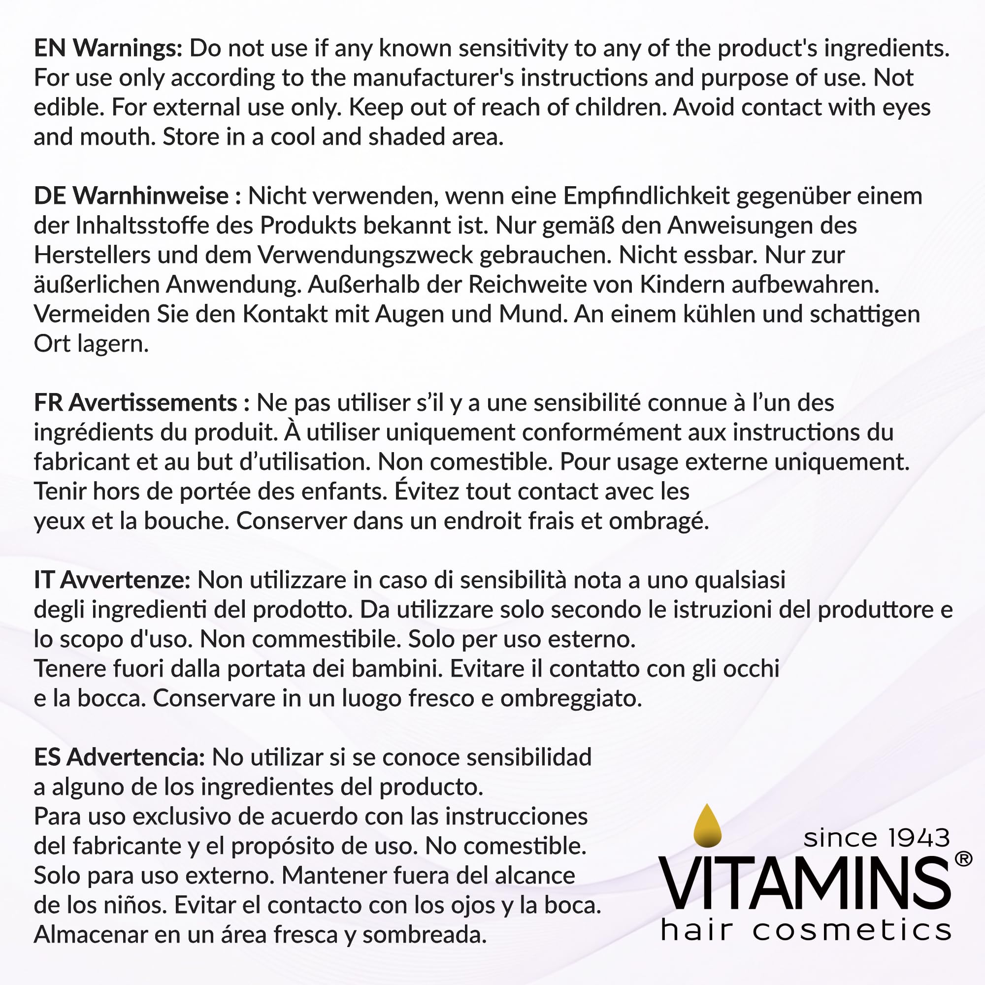 VITAMINS application-rapide soin ultra confortable en quelques minutes
