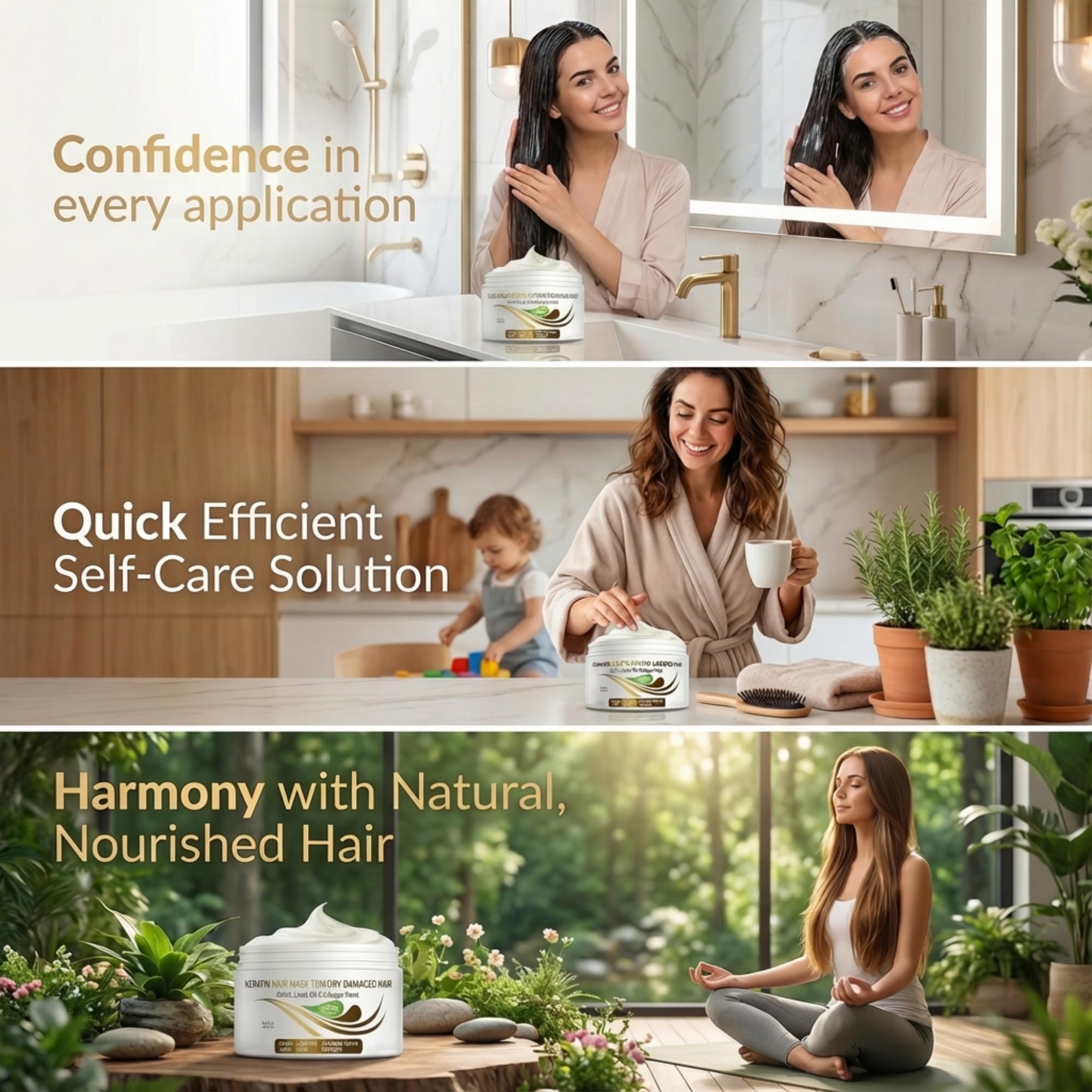 Masque Keratine VITAMINS, entretien capillaire régulier pour cheveux sensibles.