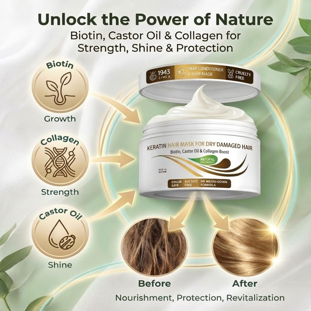 Masque Keratine VITAMINS, application sur cheveux pour nourrir les longueurs.
