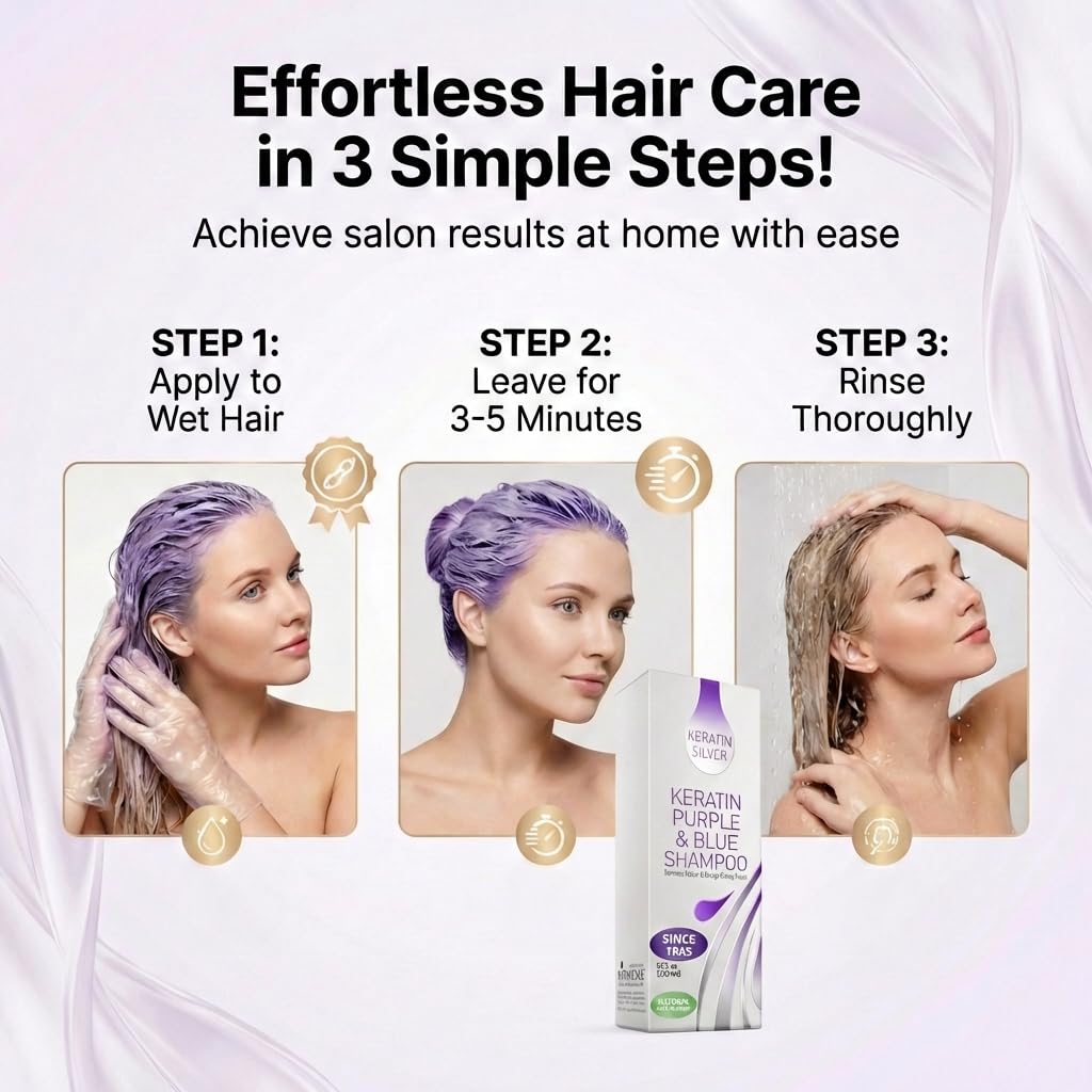 Cosmétiques capillaires VITAMINS shampooing kératine violet mousse: texture soyeuse qui déploie rapidement.