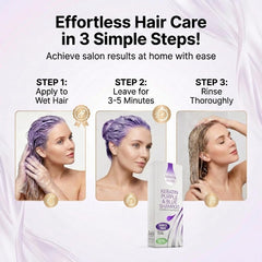 Cosmétiques capillaires VITAMINS shampooing kératine violet mousse: texture soyeuse qui déploie rapidement.