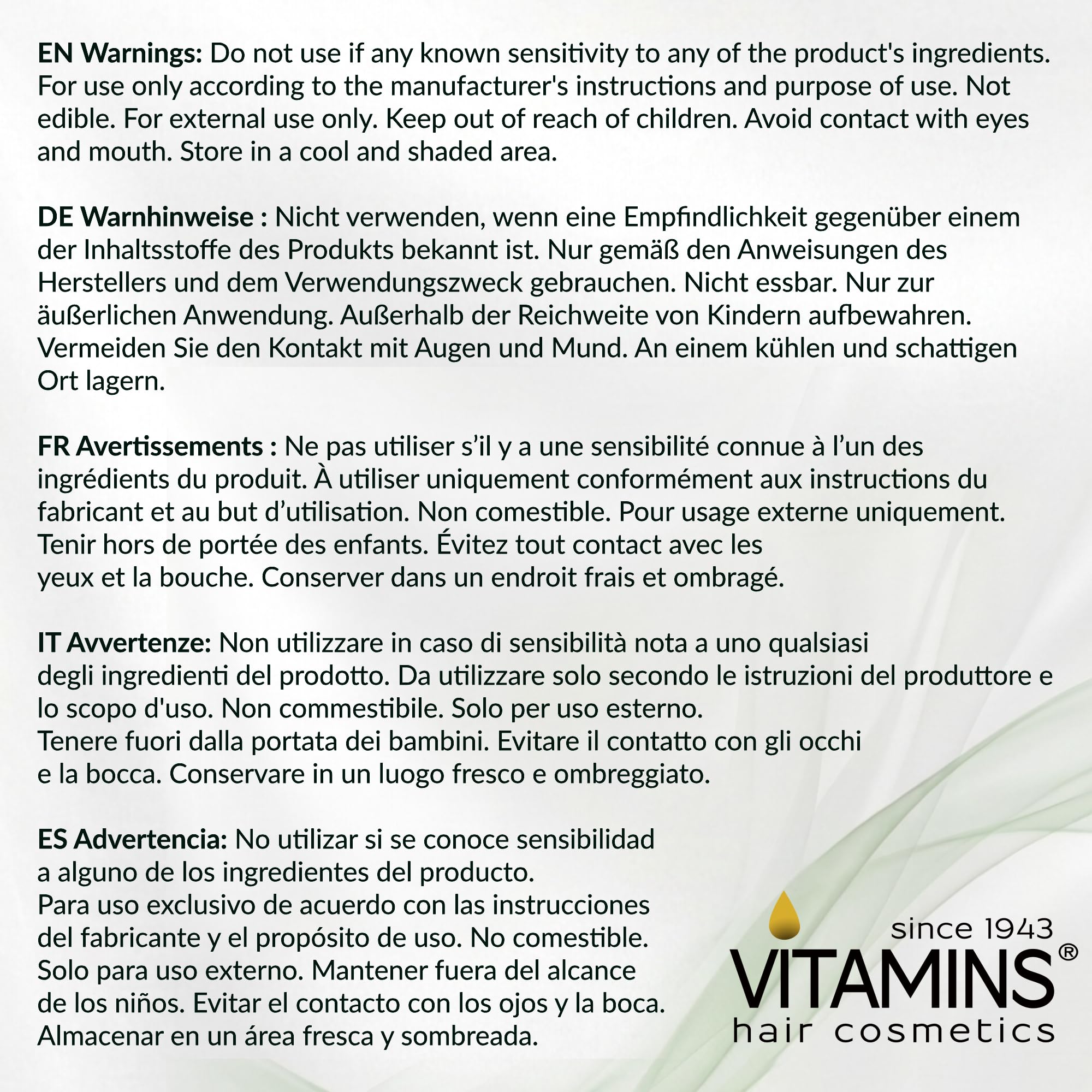 Soin quotidien des cheveux grâce à VITAMINS pour tous types.