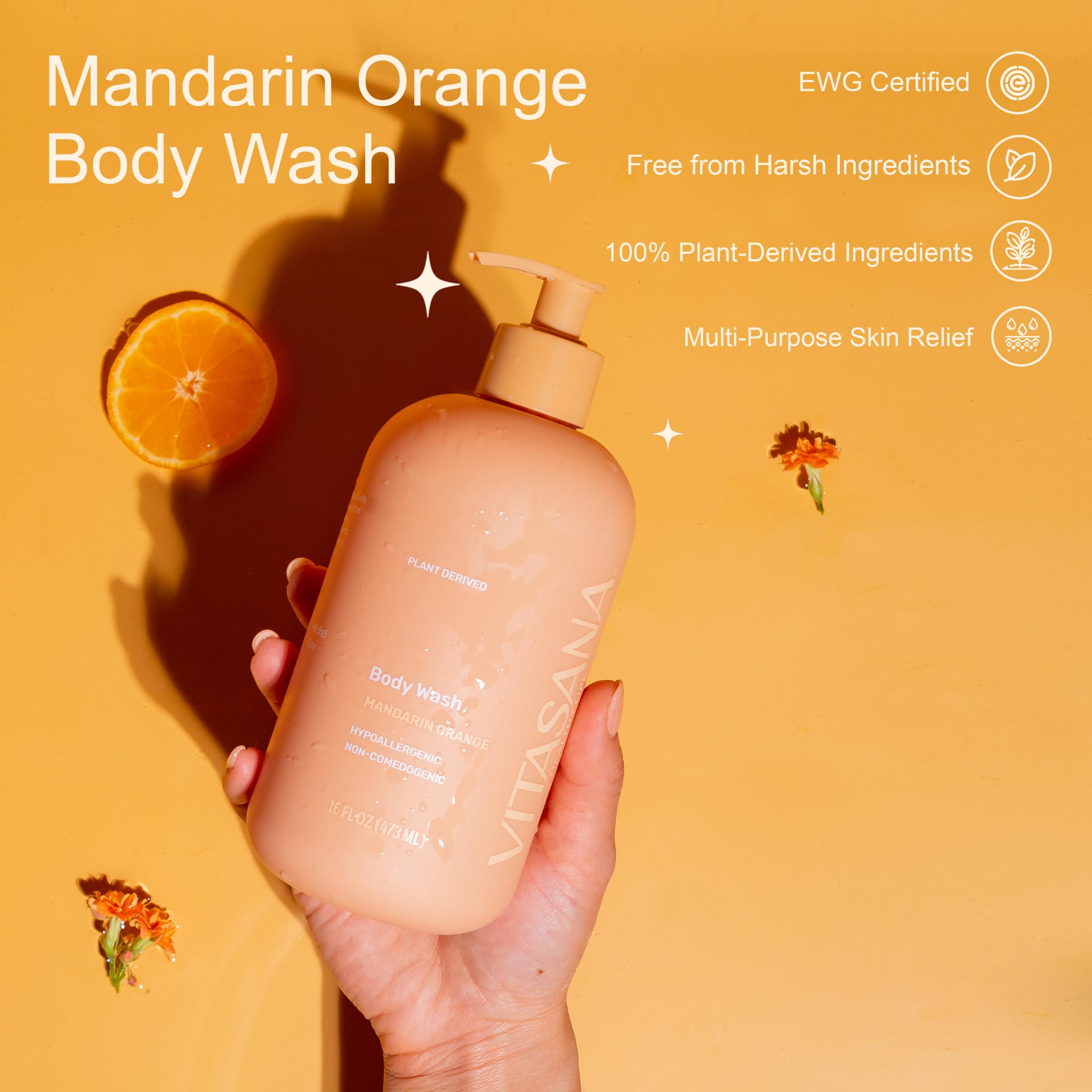 Texture crème Vitasana prête pour une douche douce et hydratante.