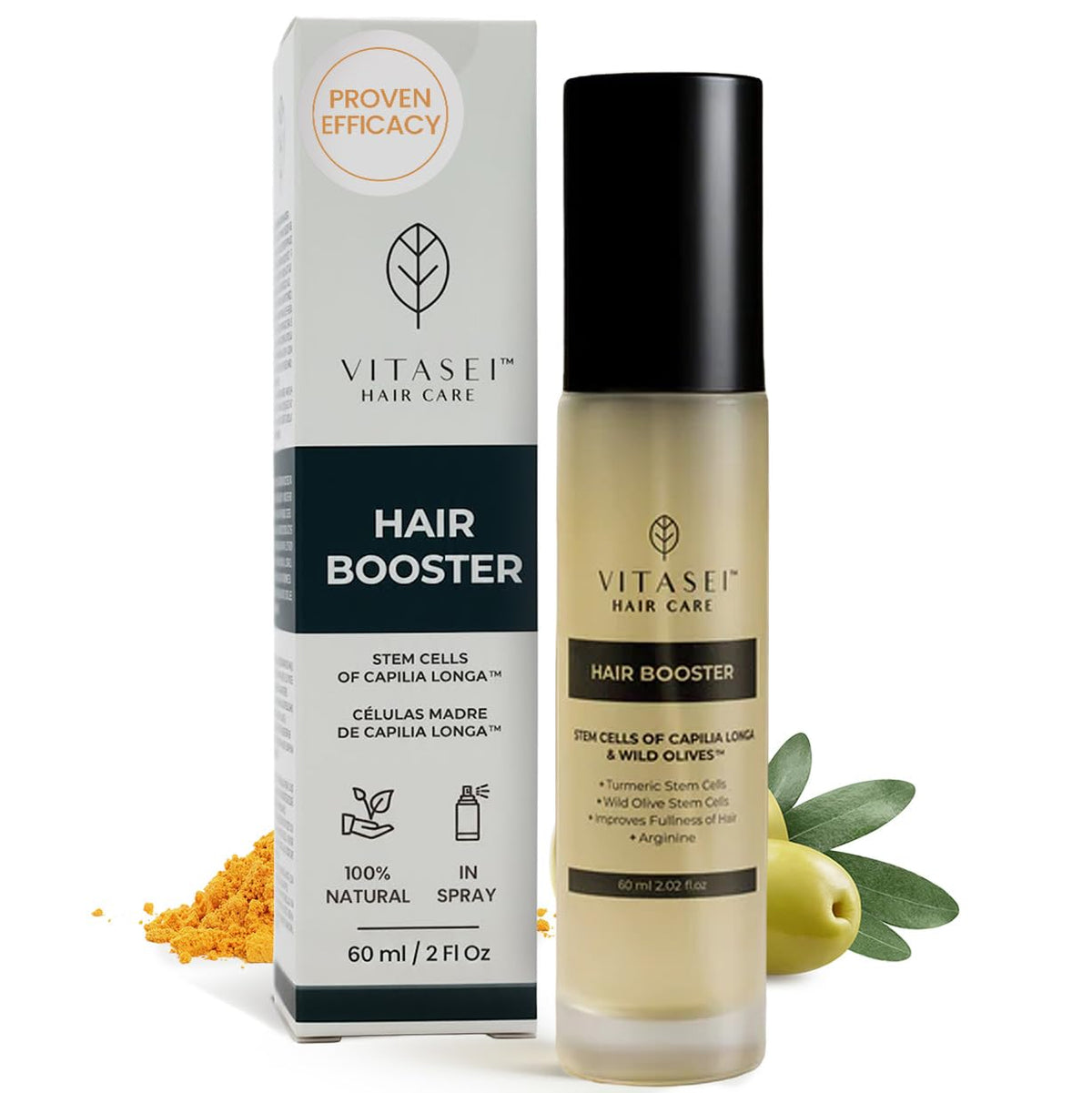 Vitasei Hair Booster – bouteille pompe facilitant l’application et le dosage.
