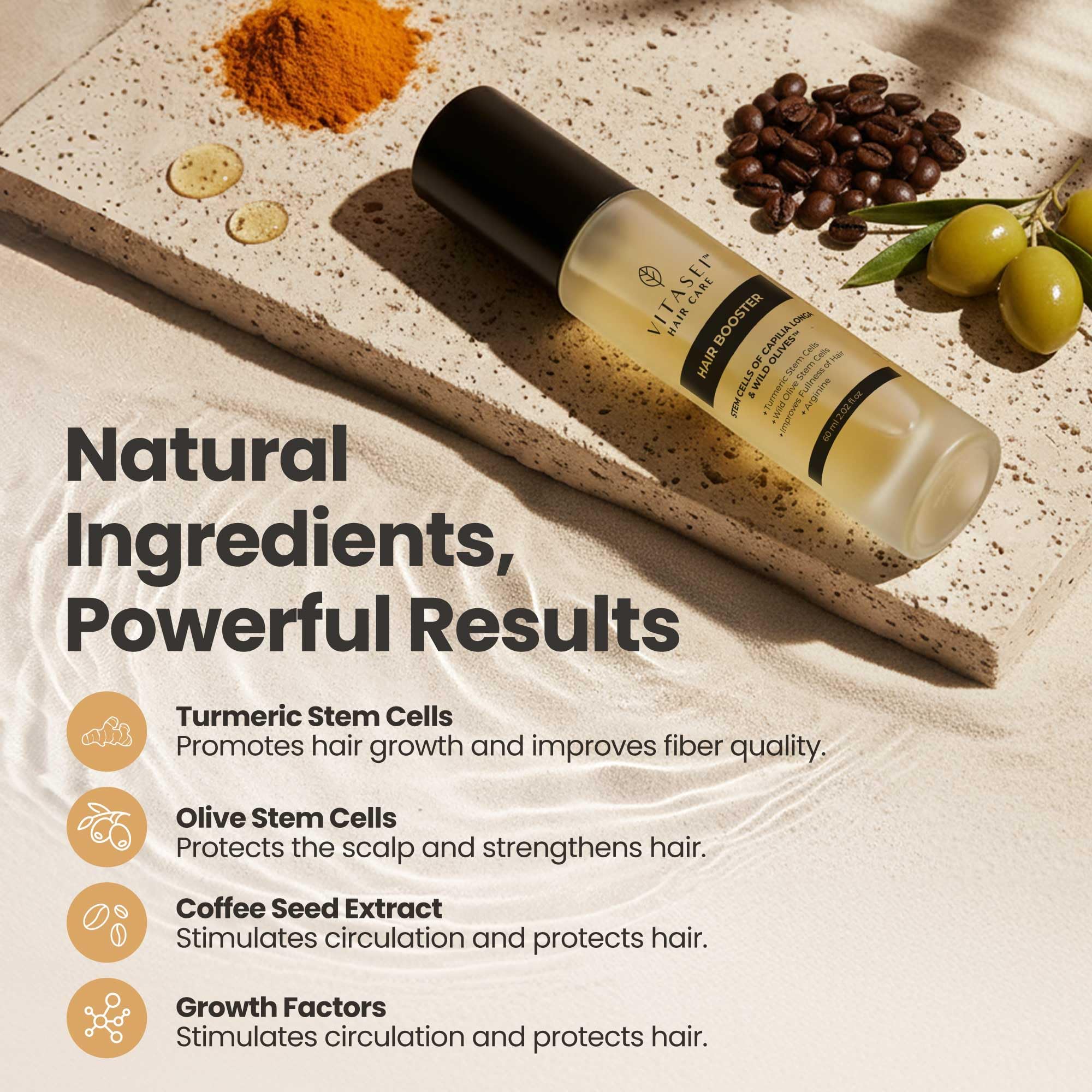 Vitasei Olive Stem Cells – extrait stimulant l’hydratation et la souplesse des cheveux.